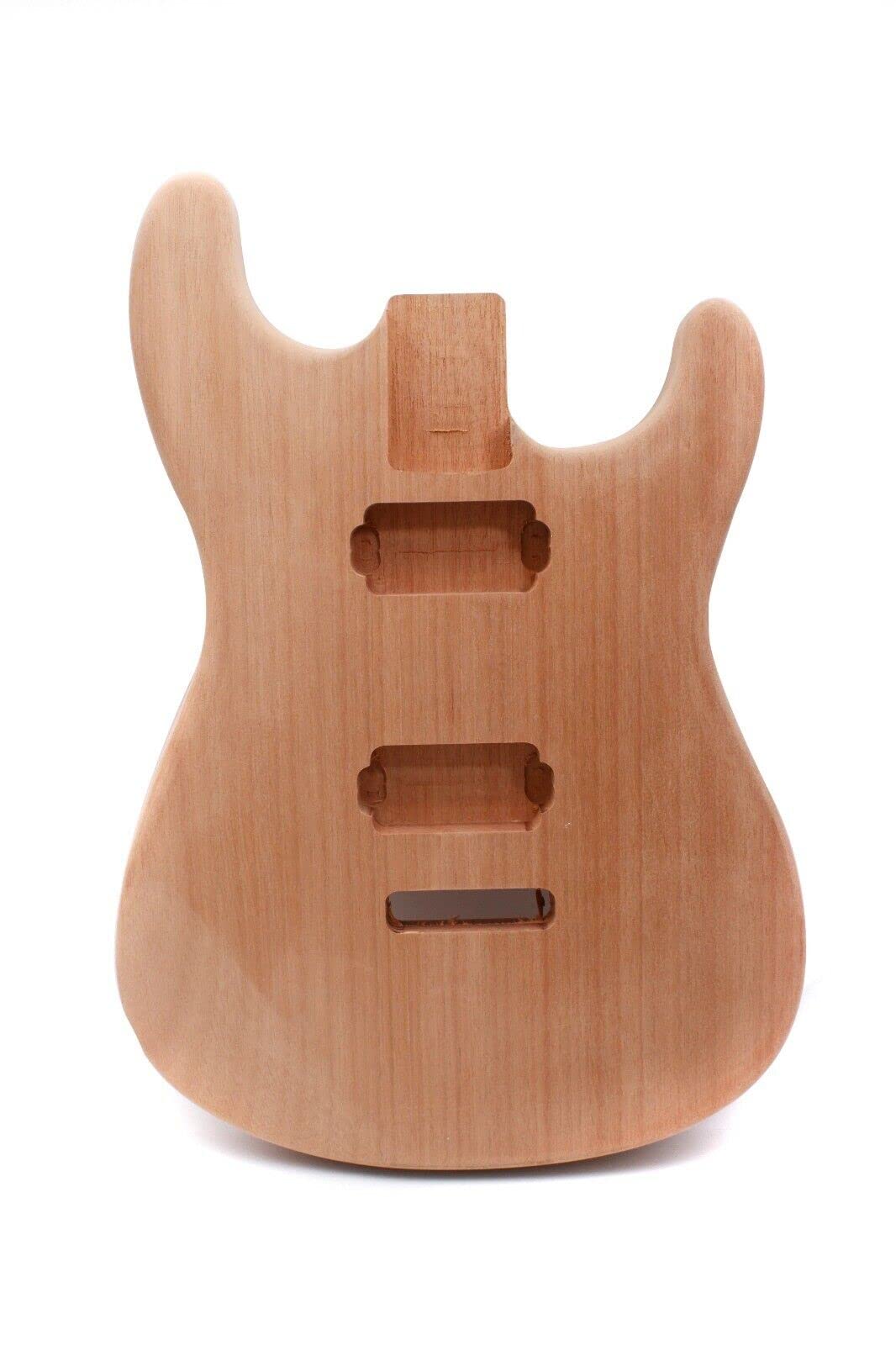 Unfinished Mahogany Electric Guitar Body Blank - HH Style DIY Kit for Custom Builds | Perfect for Musicians, Luthiers & Guitar Enthusiasts