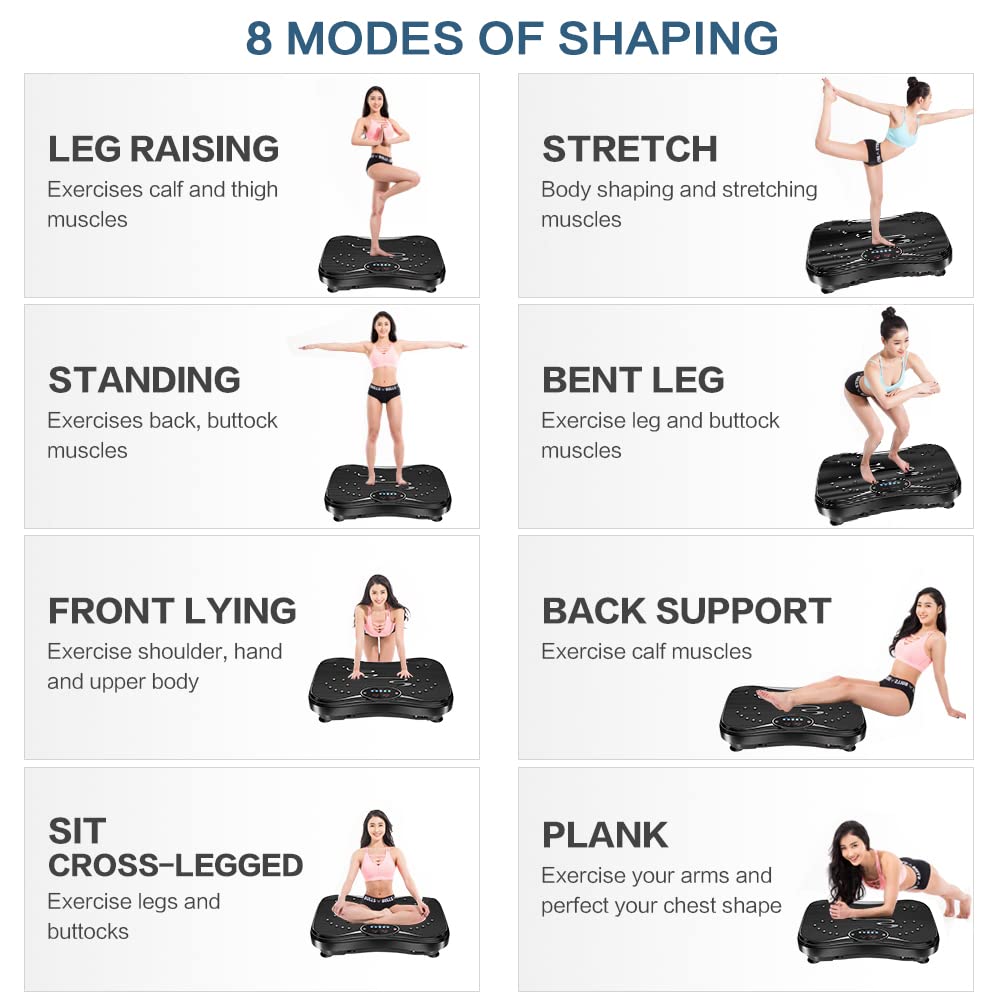 **Whole Body Vibration Plate Exercise Machine - 999 Speed Levels with Remote & Resistance Bands for Home Fitness, Weight Loss & Muscle Toning | Ideal for Home Gym, Physical Therapy & Recovery**