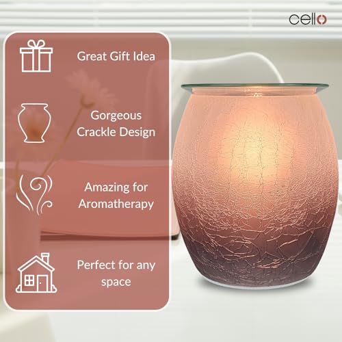 Premium Electric Wax Warmer with Crackle Glass - Aromatherapy Wax Melter for Home, Office & Spa - Perfect for Relaxation & Stress Relief