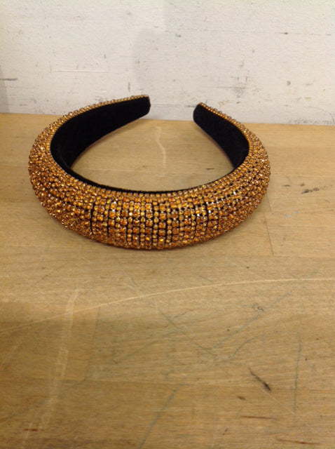 Sparkling Orange Rhinestone Headband for Women - Elegant Hair Accessory for Weddings, Parties & Special Occasions