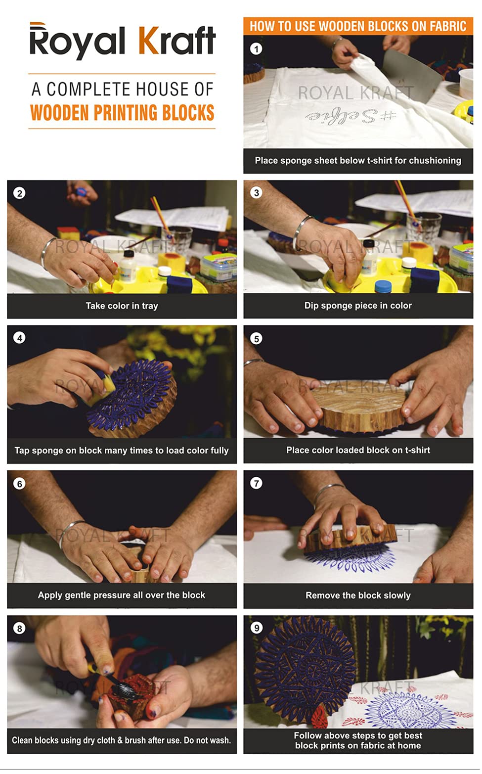 10-Piece Small Round Henna Wood Stamps Set - Handcrafted Wooden Printing Blocks for DIY Henna Tattoo, Mehndi & Body Art (Htag2115) - Perfect for Weddings, Festivals & Cultural Events
