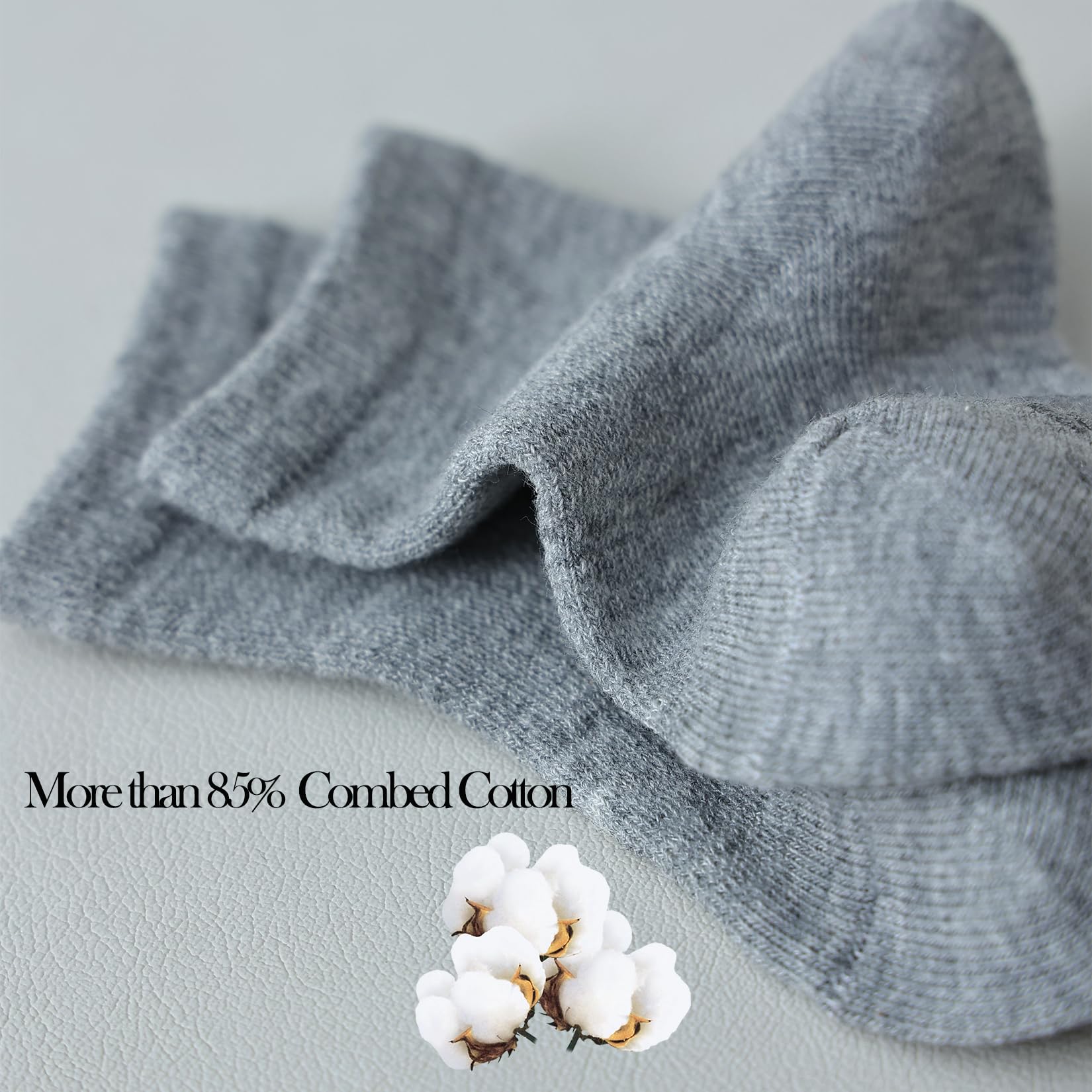 JORMATT Baby Toddler Socks - 6 Pairs Soft Cotton Anti-Slip Crew Socks with Grips for Little Girls & Boys - Perfect for Playtime, Daycare & First Steps