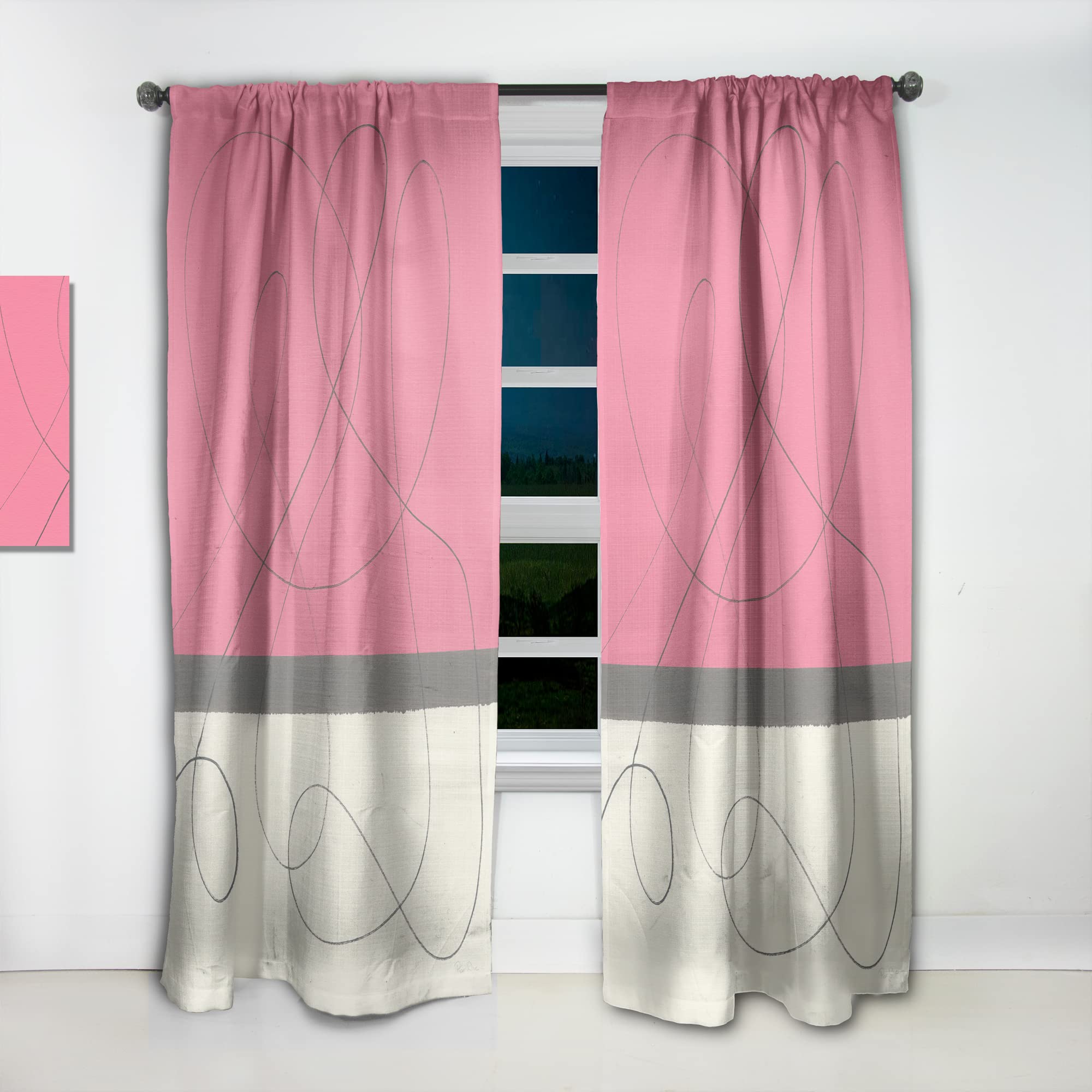 DesignQ Geometric Neapolitan II Thermal Insulated Curtains - 52x108 Single Panel for Bedroom & Living Room - Blackout Drapes for Home Decor, Energy Saving & Privacy Protection