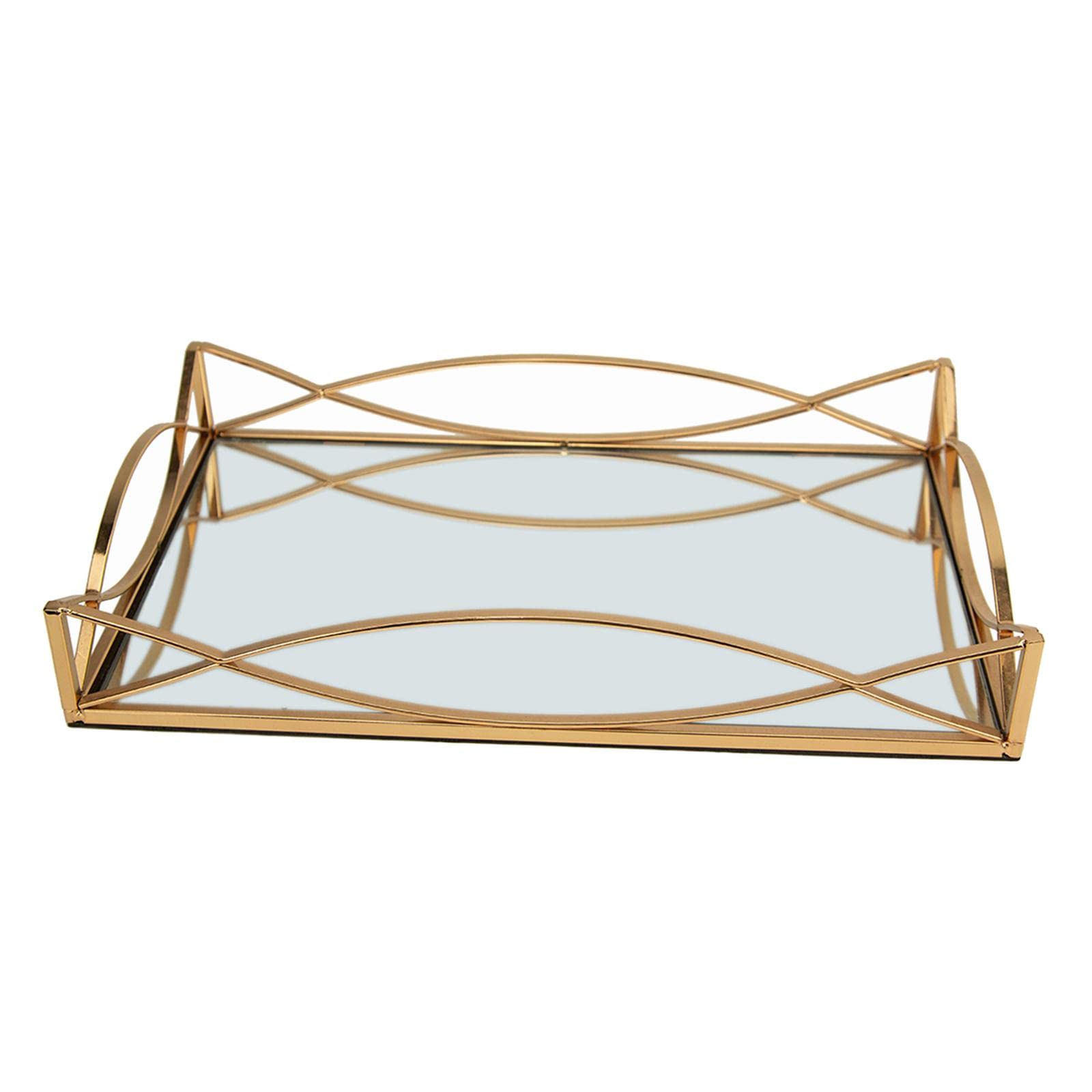 Gazechimp Luxury Mirror Tray - Elegant Serving Platter for Food, Bread & Vanity Organization | Perfect for Office, Bedroom, Bathroom & Dressing Room Decor | Stylish Home & Kitchen Accessory for Entertaining Guests