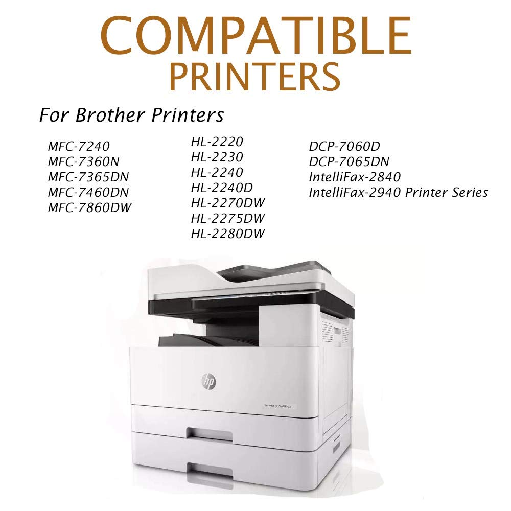 4 Pack Black Brother TN450 TN420 Toner Cartridge Replacement - Compatible with MFC-7365DN & MFC-7460DN Laser Printers - High Yield Printing for Office & Home Use