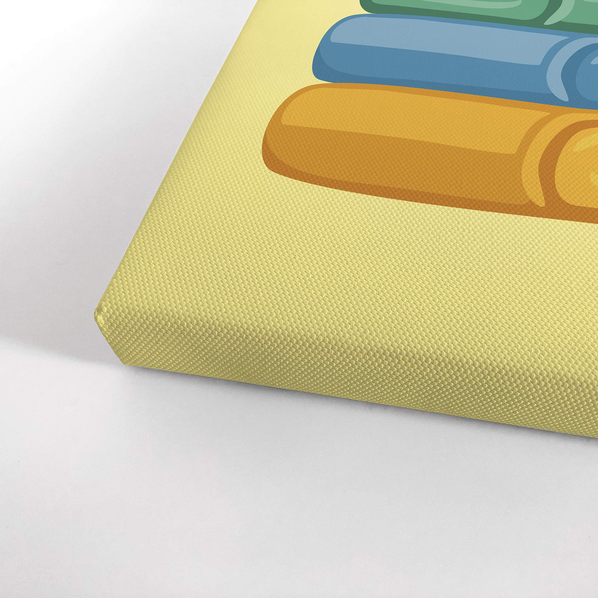 Yellow Smile Art Design Towel Hanging Canvas Print - Kids Bathroom Decor, Nursery Wall Art, Ready to Hang Home Decoration (17x11 inches, Made in USA) - Perfect for Bathrooms, Playrooms & Kids' Bedrooms