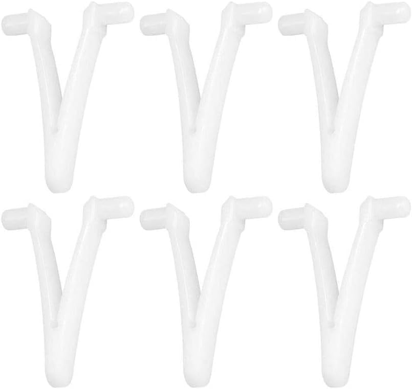 6Pcs White Pool Supply V Clip Set - Replacement Clips for Swimming Pool Spa Brush & Vacuum Head - Durable V Clips and Pins for Pool Maintenance - Perfect for Inground & Above Ground Pools, Hot Tubs, and Backyard Cleaning