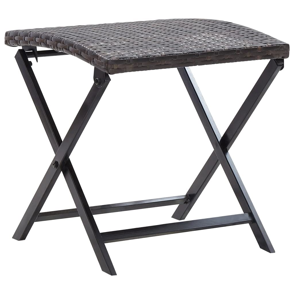 vidaXL Folding Stool - Durable Poly Rattan & Powder-Coated Steel, Lightweight Foldable Chair for Indoor Outdoor Use - Perfect for Home, Patio, Camping, Picnics and Beach