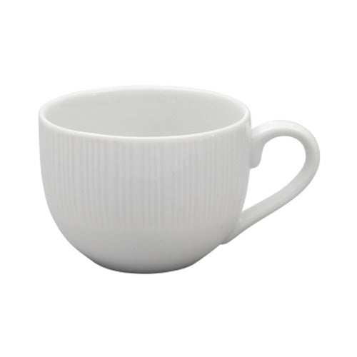 Alani 021392 Embossed Tea Cup - 7.5 oz (24-Pack) - Elegant Porcelain Tea Cups for Afternoon Tea, Coffee, or Hot Chocolate - Perfect for Restaurants, Cafes, and Home Use