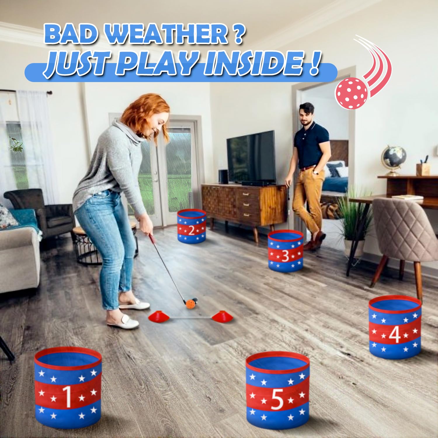 Premium 9-Hole Golf Set for Adults - Portable Backyard & Beach Golf Game with Balls & Flags | Perfect for Outdoor Parties, Picnics, and Family Fun