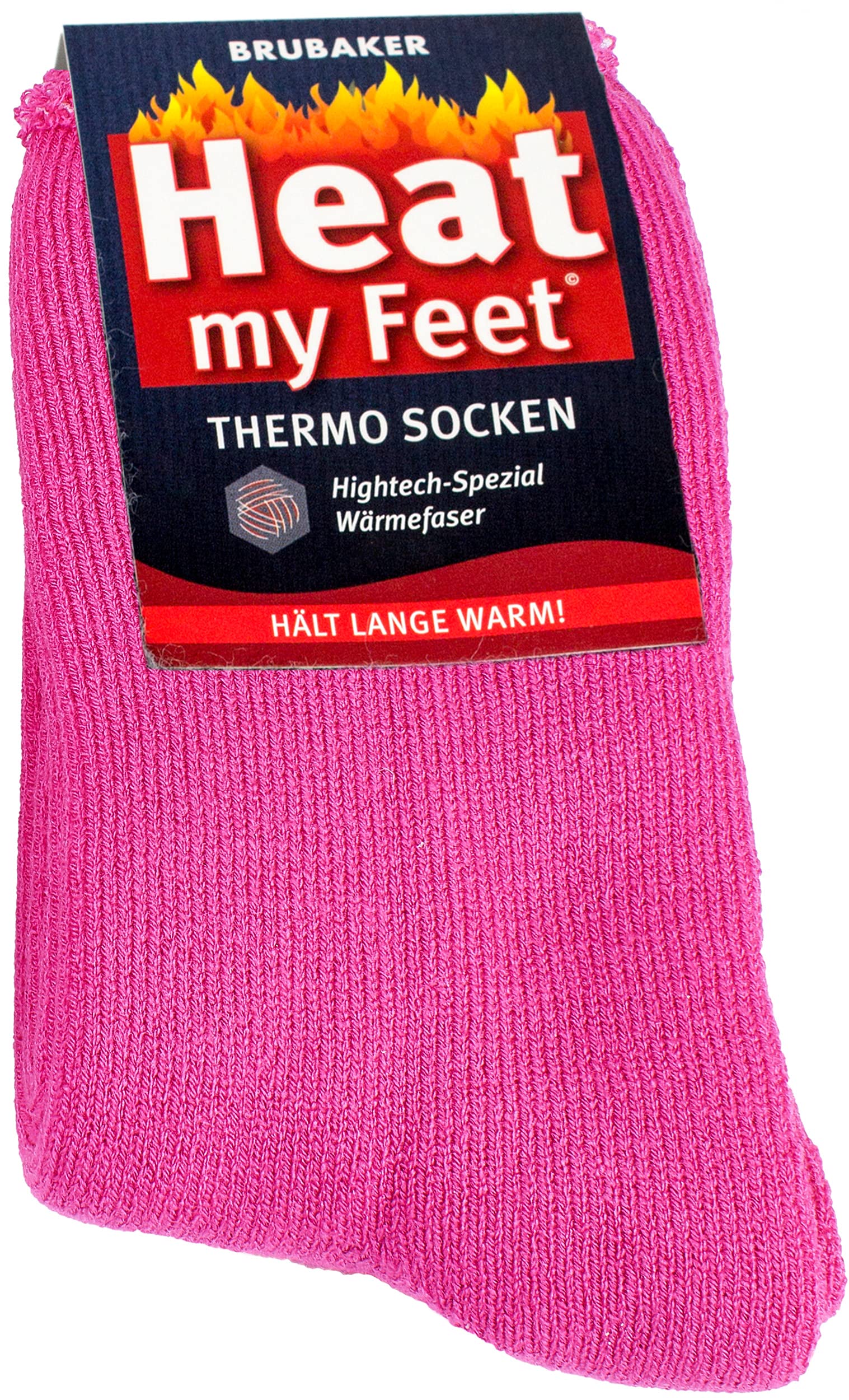 2-Pack BRUBAKER Thermal Socks for Women & Men - Ultra Warm Winter Socks with Heat-Trapping Insulation Fibers - Perfect for Cold Weather, Hiking, Skiing and Indoor Comfort