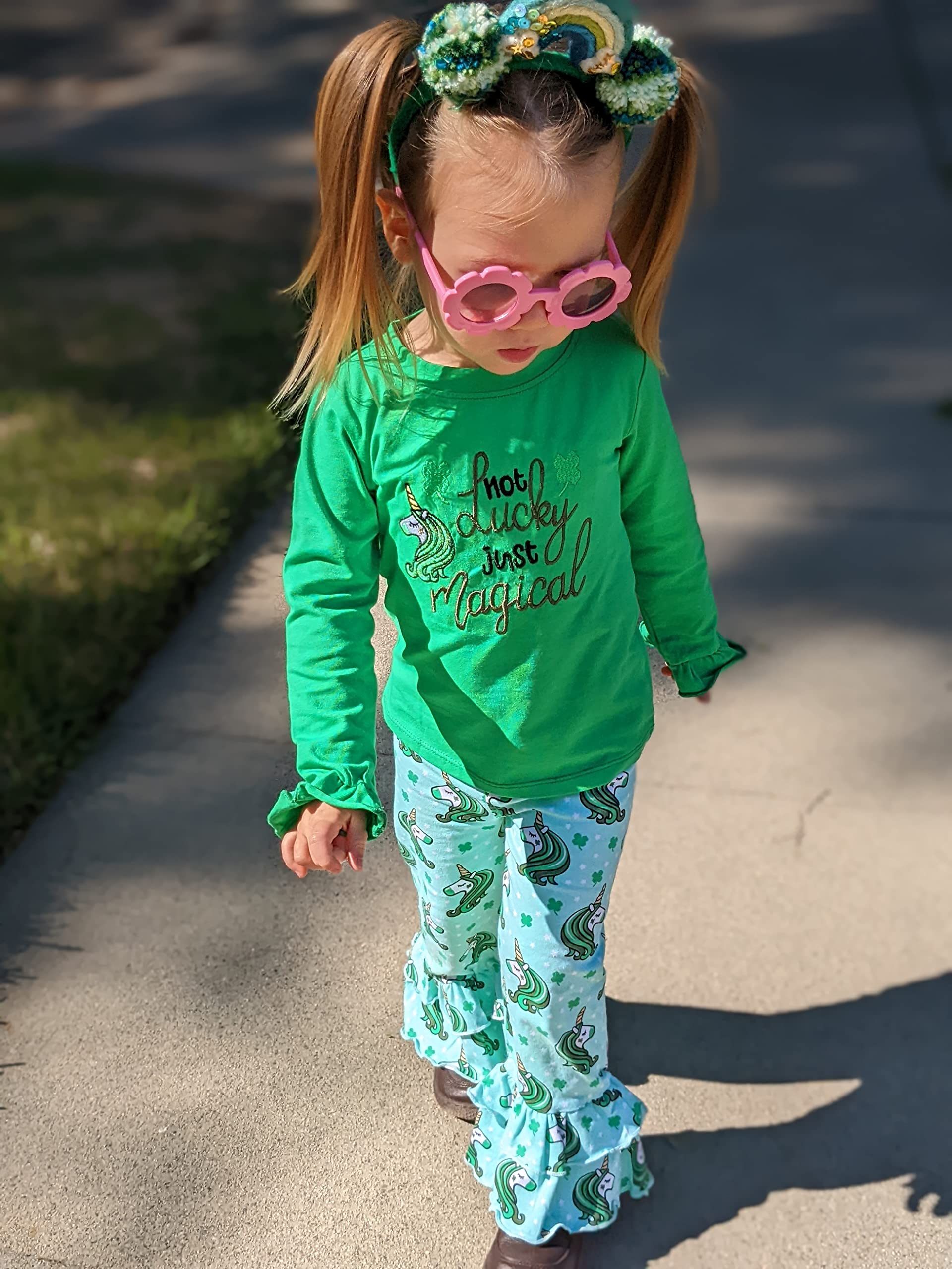 Unique Baby Girl 2-Piece Outfit - Ruffle Leggings & Long Sleeve Shirt Set for Toddlers | Playtime & Photo Shoots