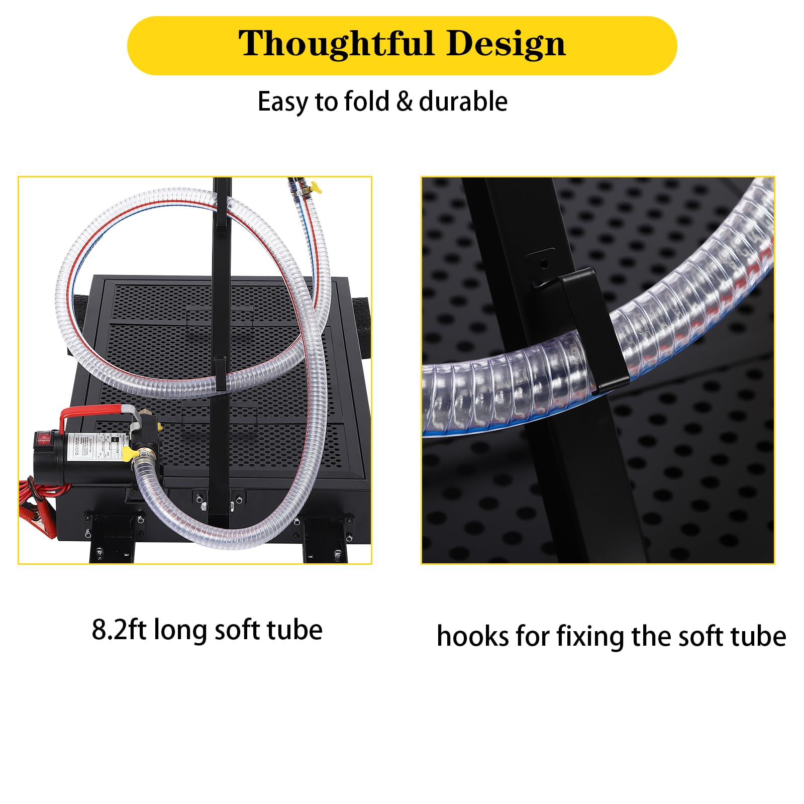 15 Gallon Low Profile Oil Drain Pan with Electric Pump - Large Capacity Oil Change Pan for Trucks & RVs | 8.2ft Hose, Rotatable Handle & Swivel Caster Wheels | Rolling Drain Cart for Easy Garage Maintenance & DIY Auto Repairs