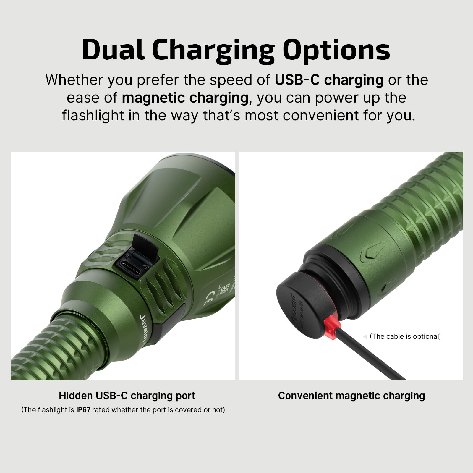 Olight Javelot Turbo 2 1800 Lumen Tactical Flashlight - Rechargeable LED Hunting Light with 4921ft Long-Range Beam, Wireless Remote Control, Battery Pack & USB-C Cable (Black) - Perfect for Outdoor Adventures, Hunting, Camping & Emergency Situations