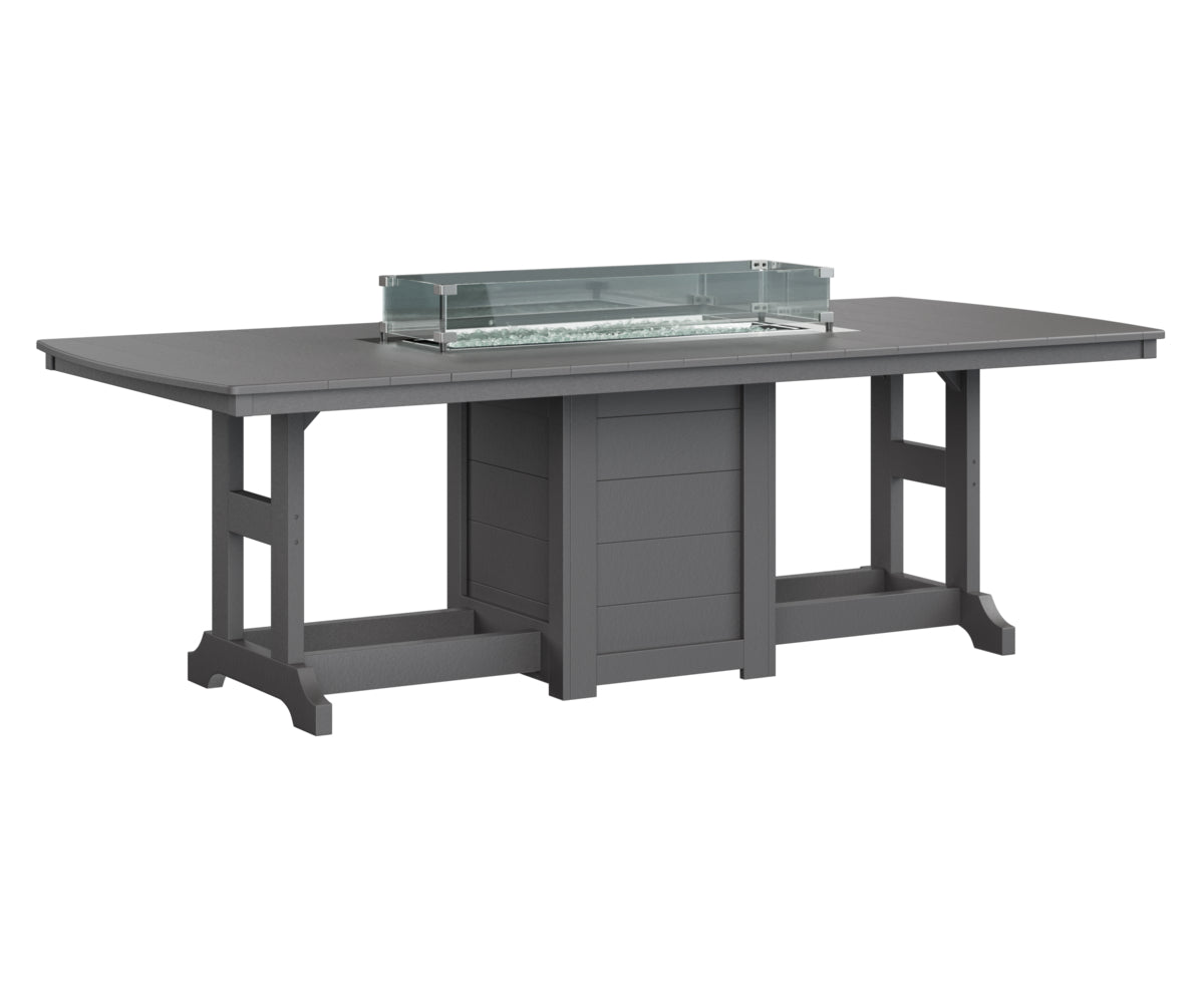 Berlin Gardens 44 x 96 Inch Rectangular Fire Pit Table - Outdoor Counter Height Patio Heater for Backyard, Deck, and Poolside Gatherings
