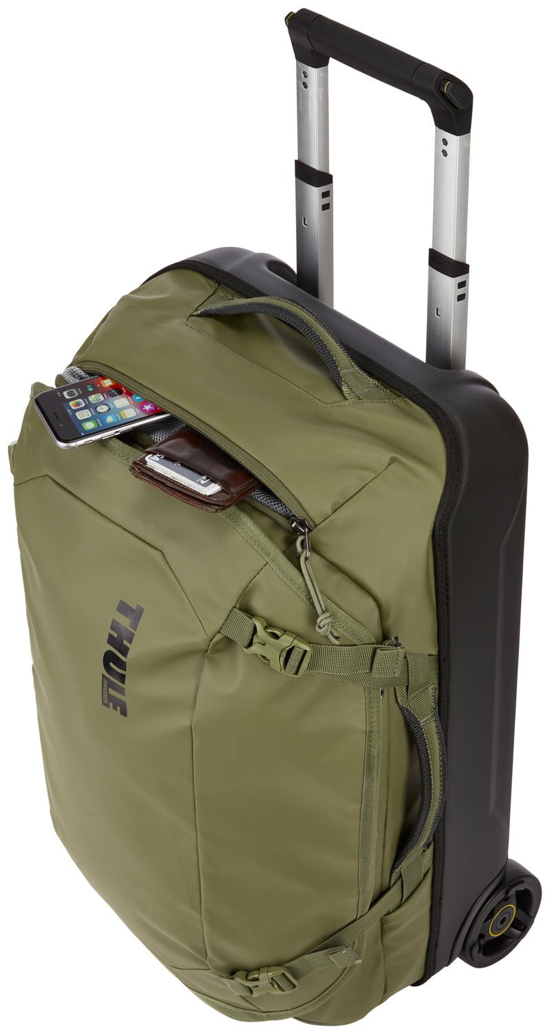 Thule Chasm 40L Wheeled Duffel Bag - Lightweight Carry-On Luggage for Travel, Sports Gear & Gym Equipment | Water-Resistant & Durable (Olivine Green) - Perfect for Airplane, Road Trips & Outdoor Adventures