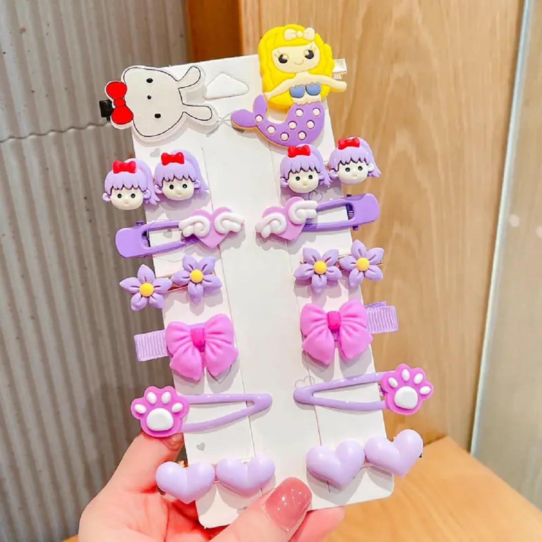 Abrish Multi Unicorn Cartoon Hair Clips for Girls - Cute Animal Character Hair Accessories with Mix Designs - Perfect for School, Parties & Everyday Wear