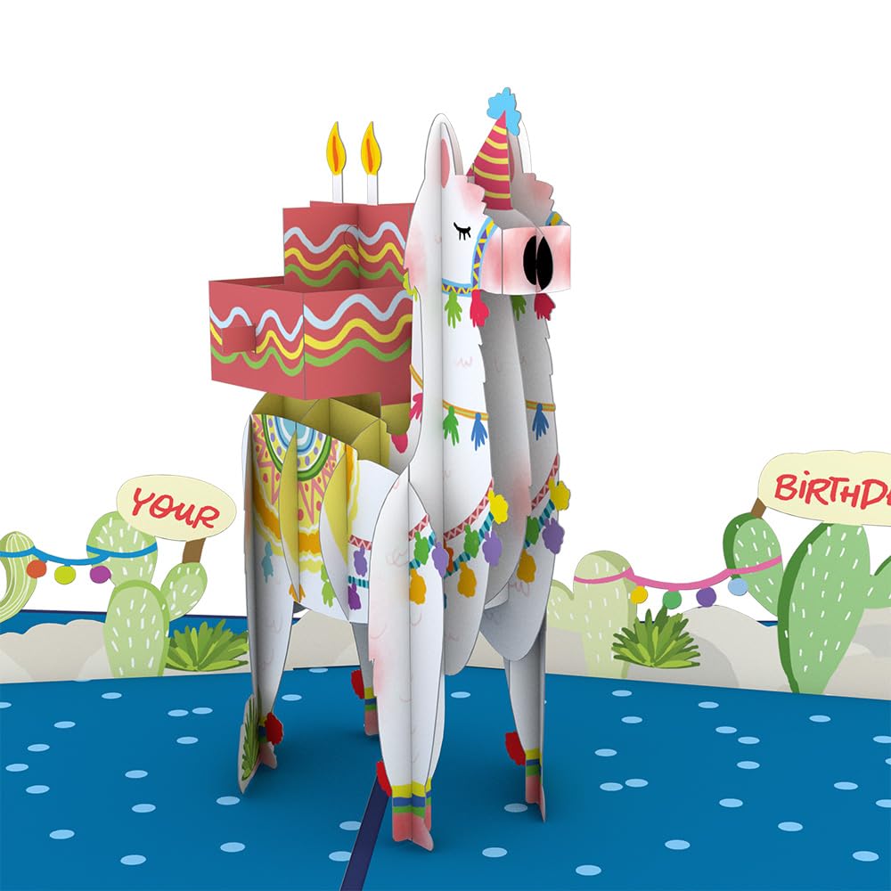Lovepop 3D Animal Pop-Up Birthday Card - Sound The A-Llama Greeting Card for Women & Men (5