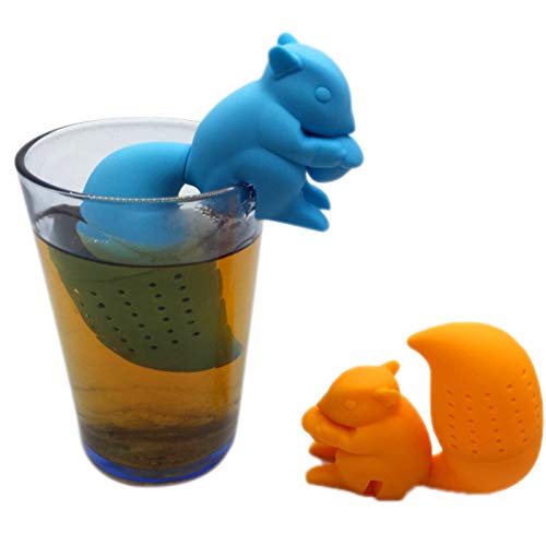 Cute Animal Silicone Tea Infusers - Unicorn, Shark, Squirrel, Cat, Owl & Elephant Tea Strainers (6-Piece Set) - Perfect Gift for Tea Lovers - Great for Loose Leaf Tea, Iced Tea & Herbal Brews at Home or Office