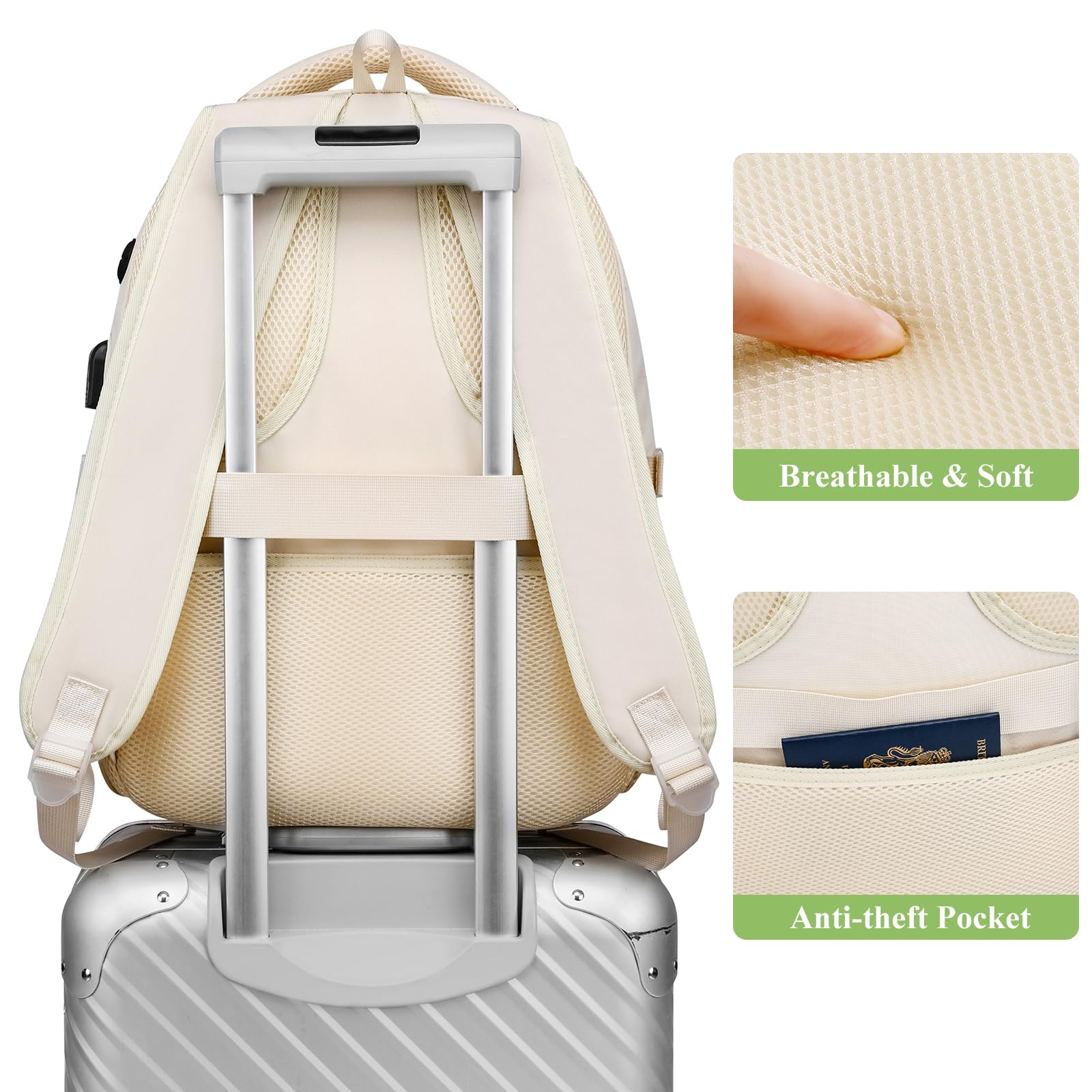 Stylish Aesthetic Backpack for Teen Girls & Women - Durable School Bookbag with Laptop Compartment - Perfect for Middle School, College & Travel