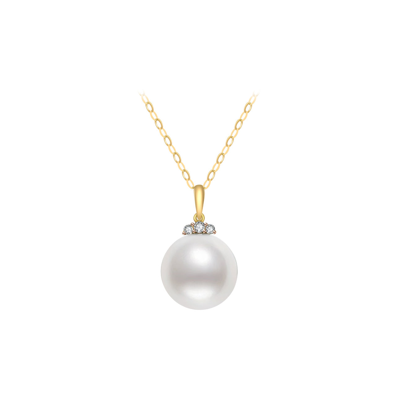 18K Solid Gold Freshwater Pearl Necklace for Women - Elegant Bridal Jewelry Gift, Wedding, Anniversary & Special Occasions