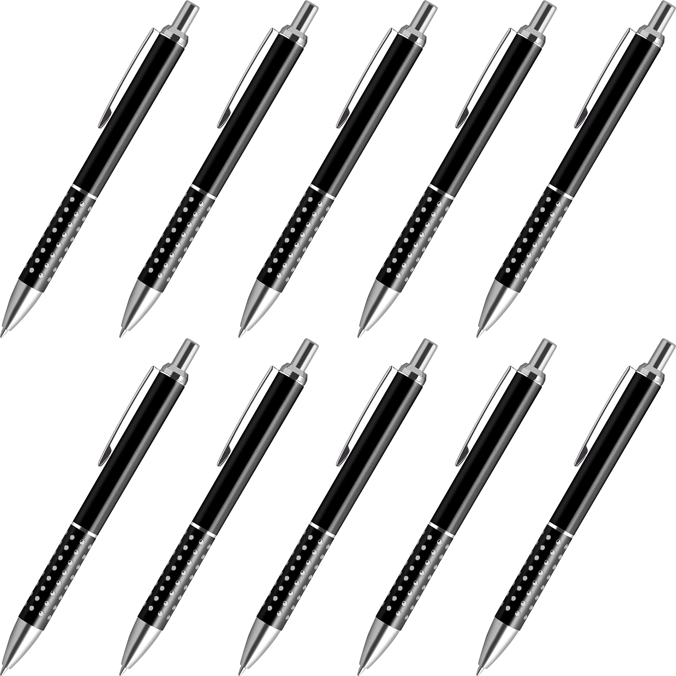 10 Pack Rhinestone Pens - Retractable Black Ink Glitter Pens for Office, School, Party Favors & Gift Giving - Elegant Writing Accessories