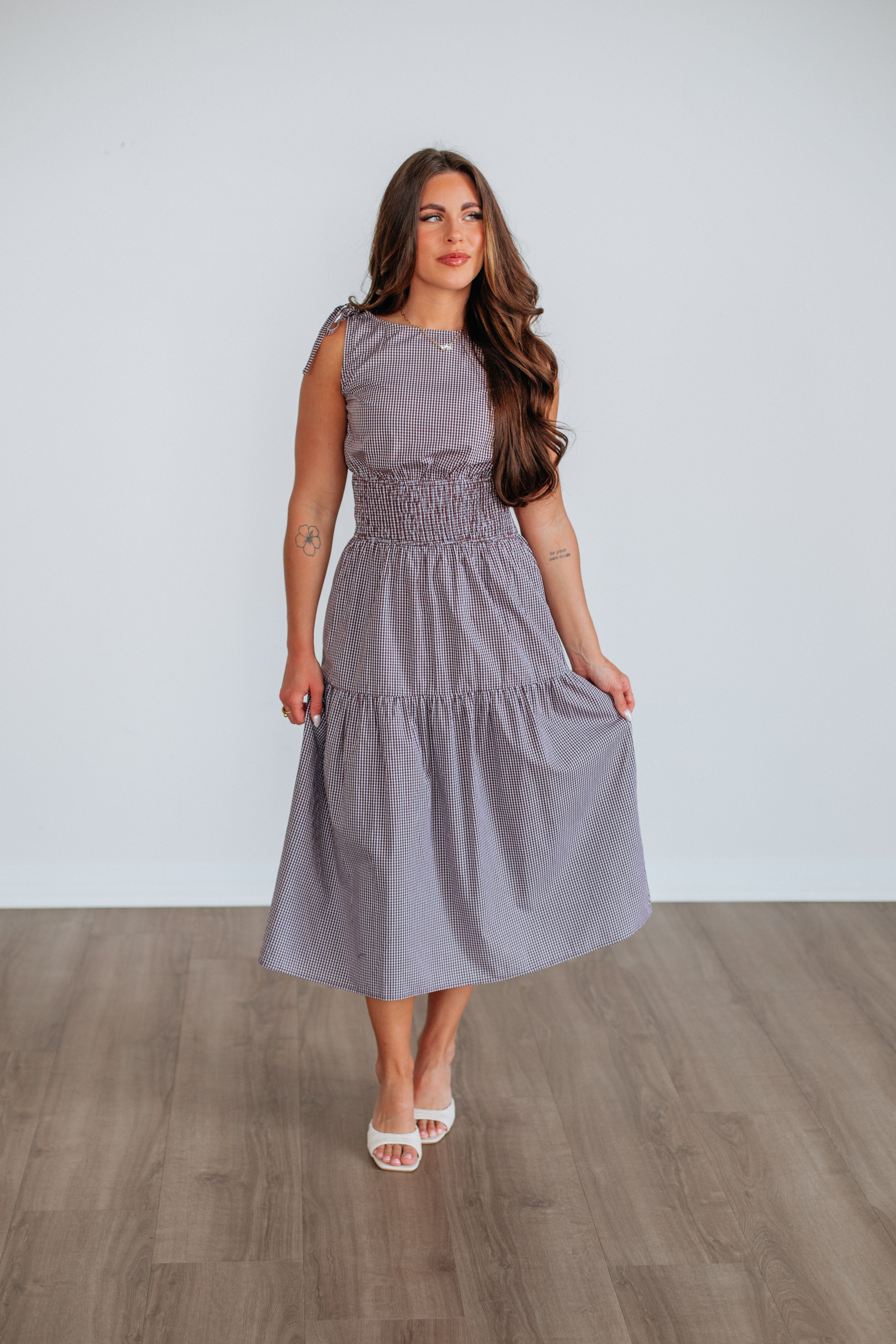 Janie Gingham Dress for Women - Stylish Summer Floral Print A-Line Dress | Perfect for Casual Outings, Beach Vacations & Picnic Dates