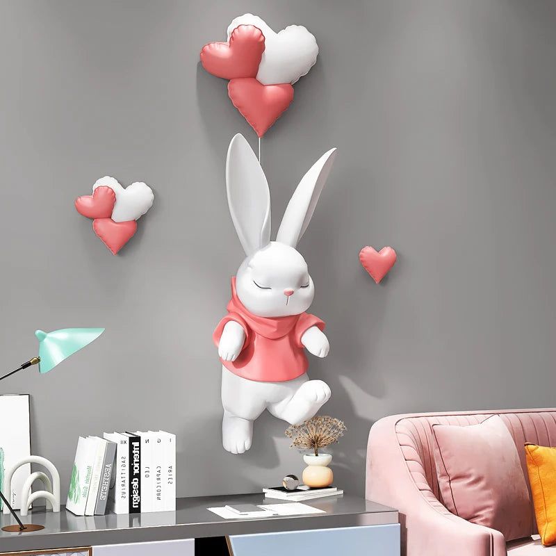 Cute Bunny Wall Hanging Decor for Nursery & Kids Room - Adorable Rabbit Themed Nursery Decor for Baby Girls & Boys - Perfect for Baby Showers, Birthday Gifts & Nursery Wall Art