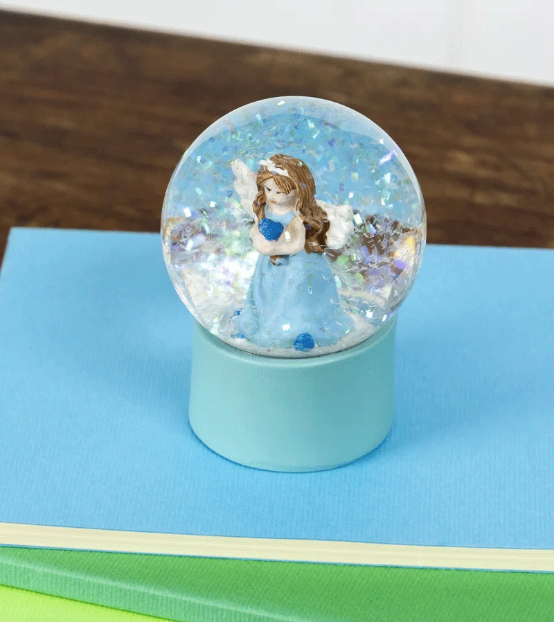 Rex London Angel Mini Glitter Snow Globe - Handcrafted Christmas Ornament & Holiday Home Decor for Gifts, Parties, and Festive Displays