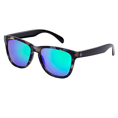C30 - Black Floral/Green Mirrored Lens