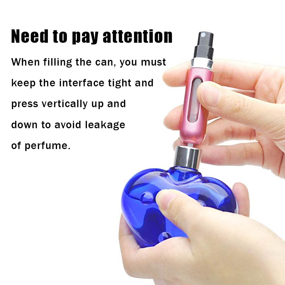 5ML Refillable Perfume Atomizer - Portable Travel Perfume Spray Bottle for Women & Men, Leak-Proof Mini Perfume Dispenser for Business Trips, Gym, Dating & Outdoor Activities (Pink)