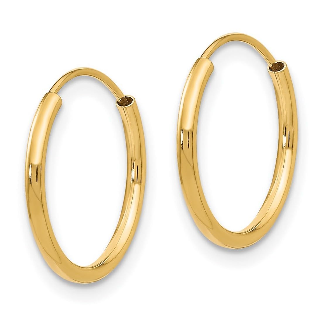 14K Gold Endless Hoop Earrings for Women - Classic Circle Hoops in 3 Sizes (Small/Medium/Large) | Hypoallergenic, Dainty Everyday Jewelry for Work, Date Night & Special Occasions
