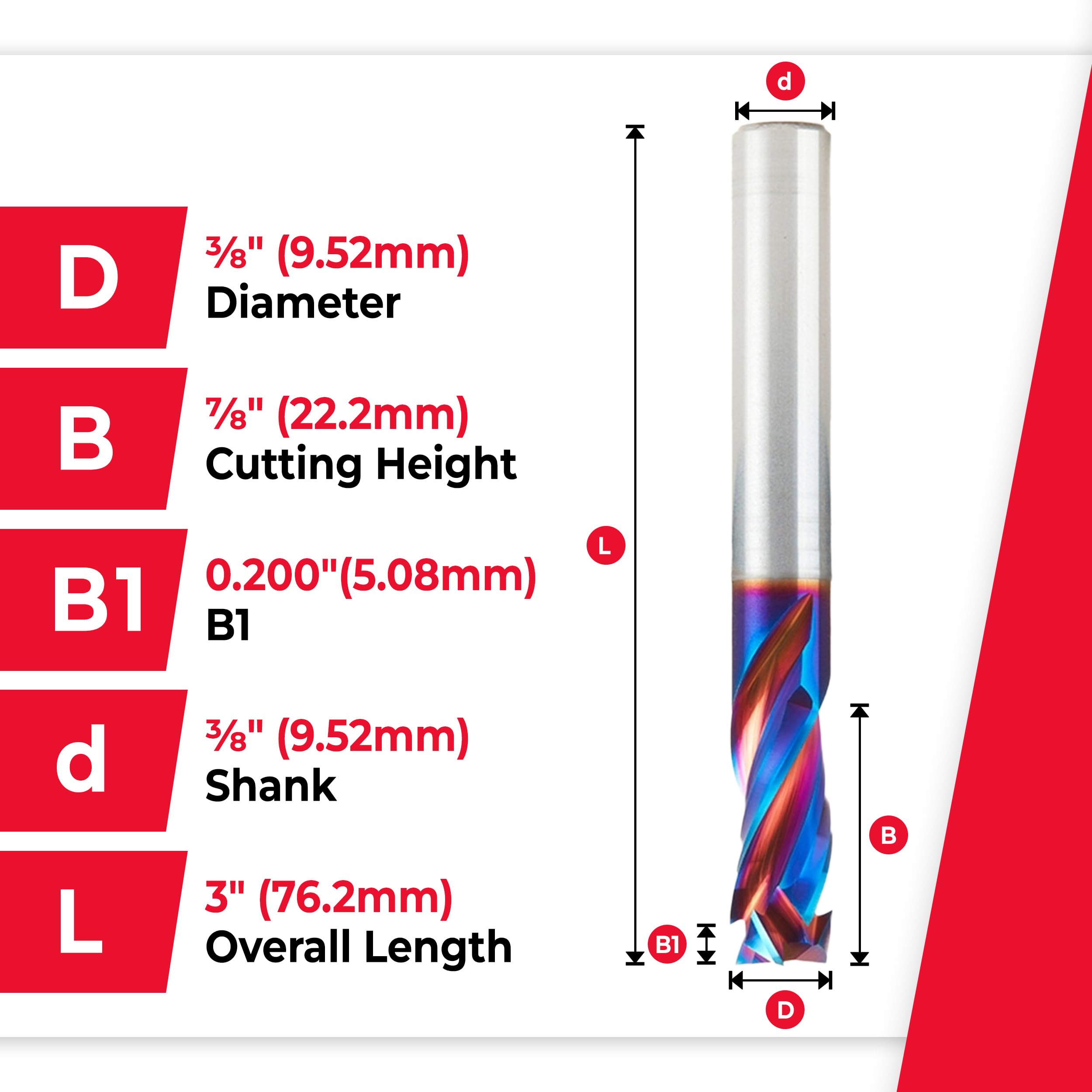 Amana Tool Spektra Extreme Coated Solid Carbide CNC Router Bit - 3/8