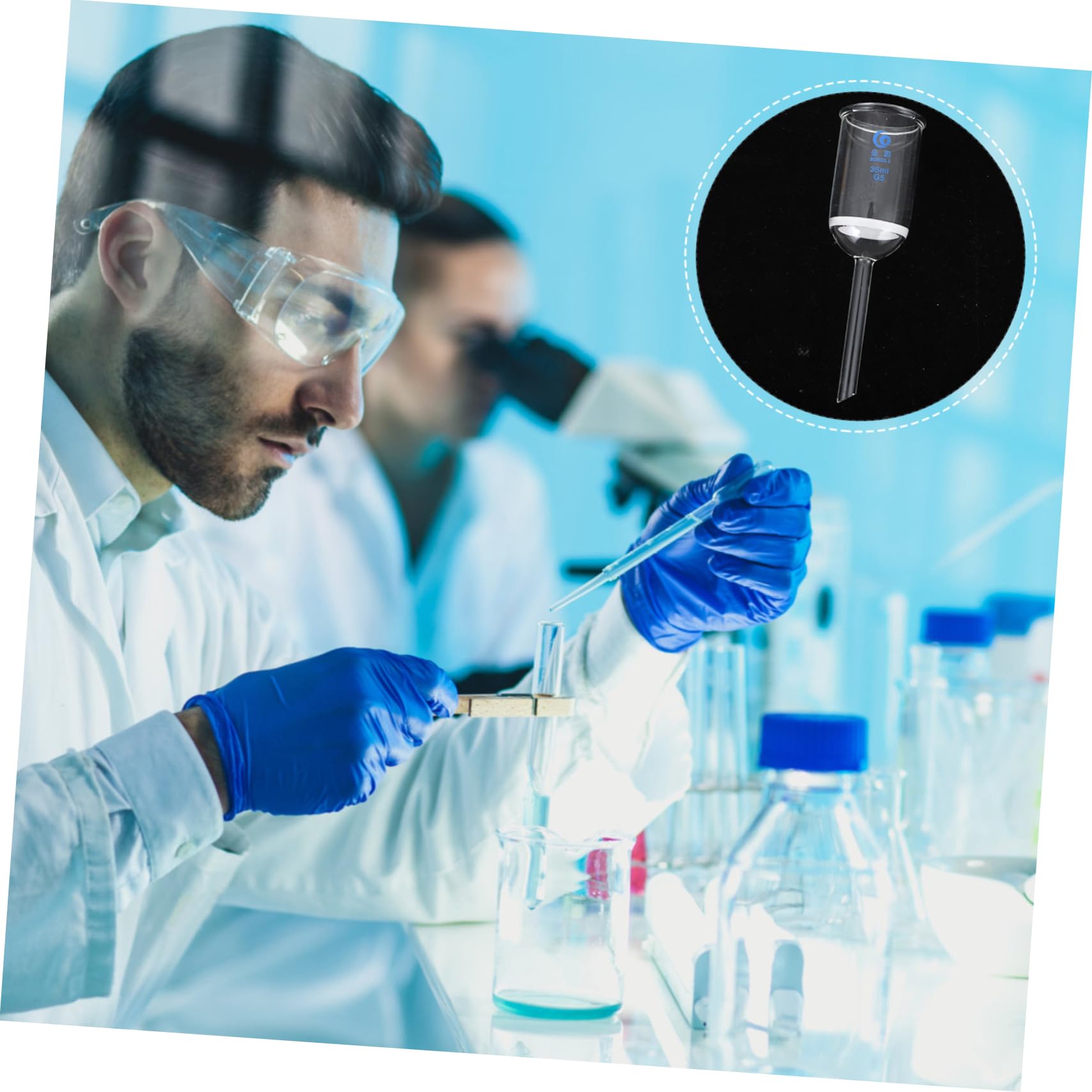 Artibetter 35ml Acid-Resistant Glass Funnel with G5 Sand Filter - Premium Lab Equipment for Chemistry Experiments & University Research | Ideal for Filtration, Distillation & Scientific Applications