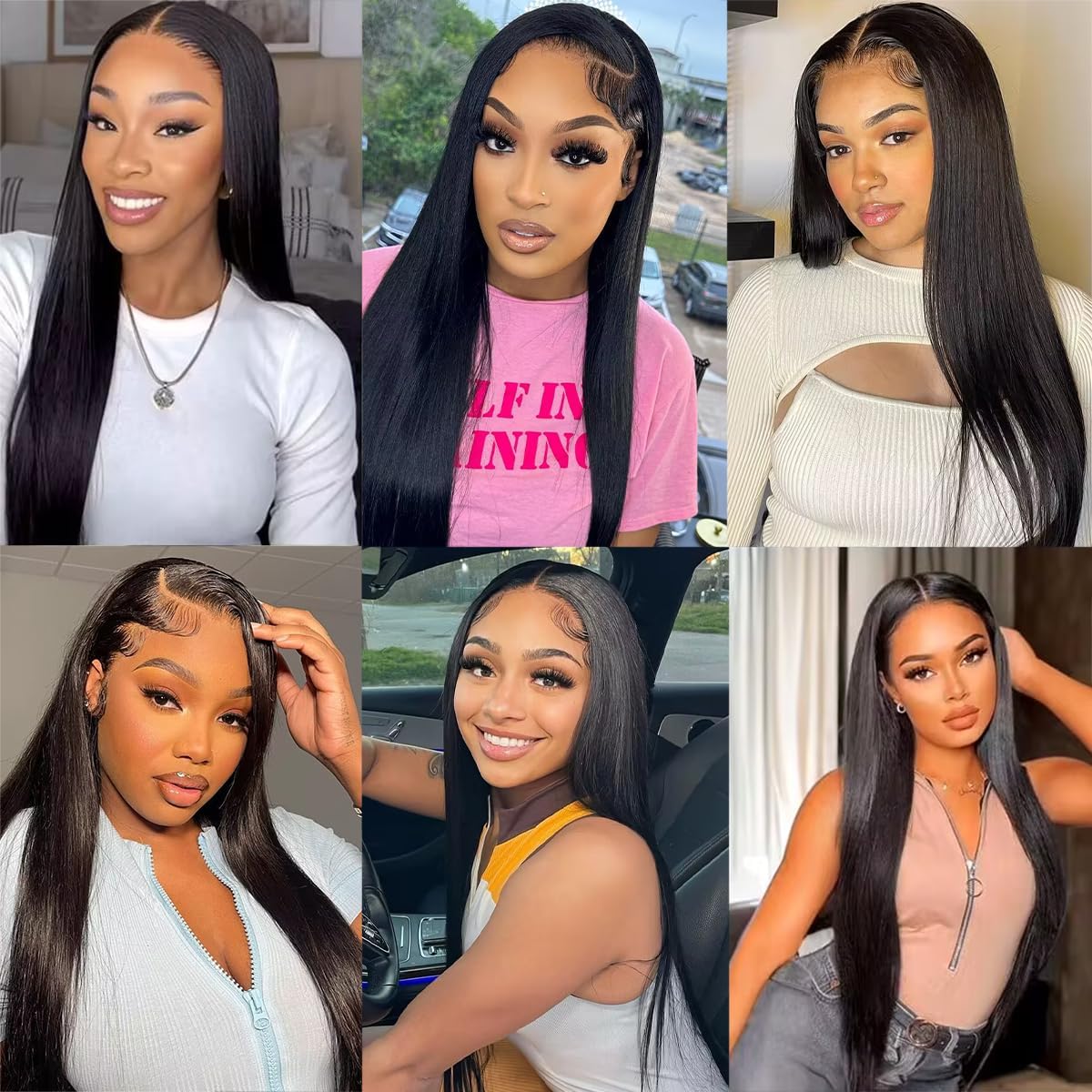 24 Inch Glueless Straight Human Hair Wigs for Women - 6x4 HD Lace Closure, 180% Density, Pre-Plucked - Natural Look No Glue Needed - Perfect for Daily Wear, Parties & Special Occasions