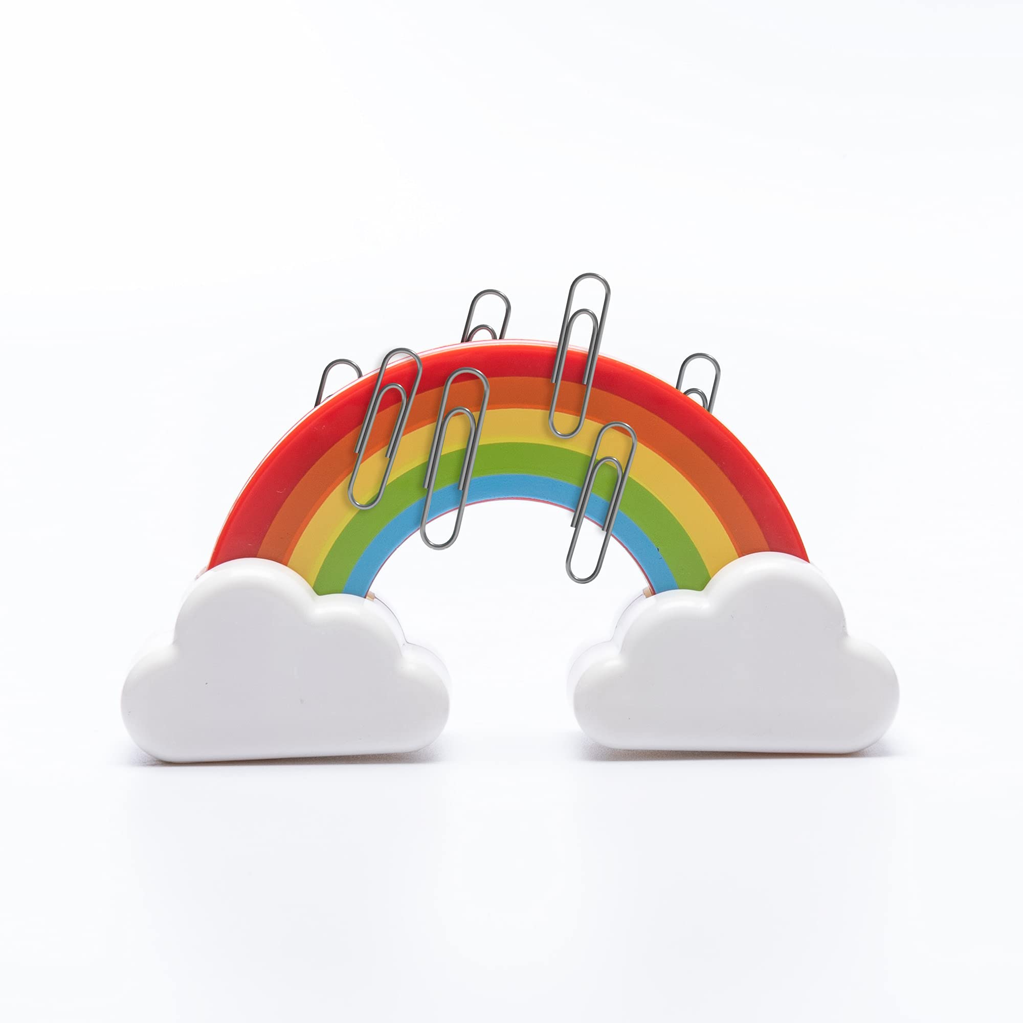 Colorful Rainbow Paperclip Holder Magnet - Office & Desk Organizer for Clips, Pins & Small Items - Perfect for Home, Office & School Organization