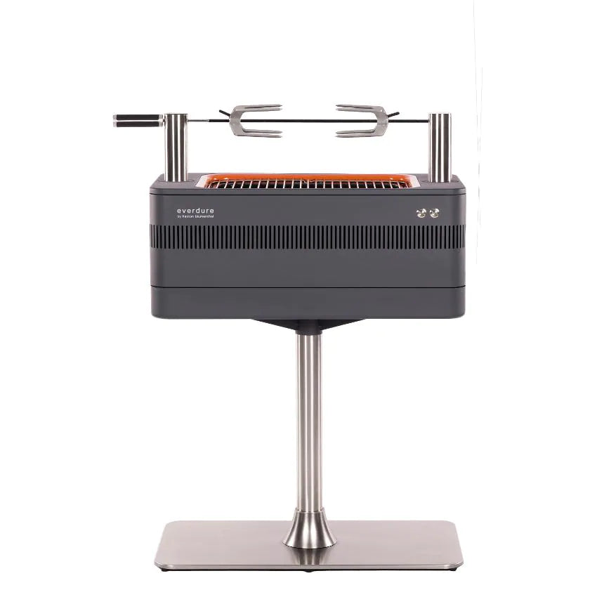 Everdure By Heston Blumenthal FUSION 29-Inch Charcoal Grill with Rotisserie & Electronic Ignition - Premium Outdoor BBQ Grill for Backyard, Patio, and Camping - Model HBCE1BSUS