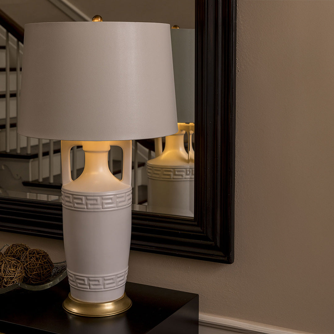 Elegant Regency Style White Table Lamp - Perfect for Living Room, Bedroom & Office Decor