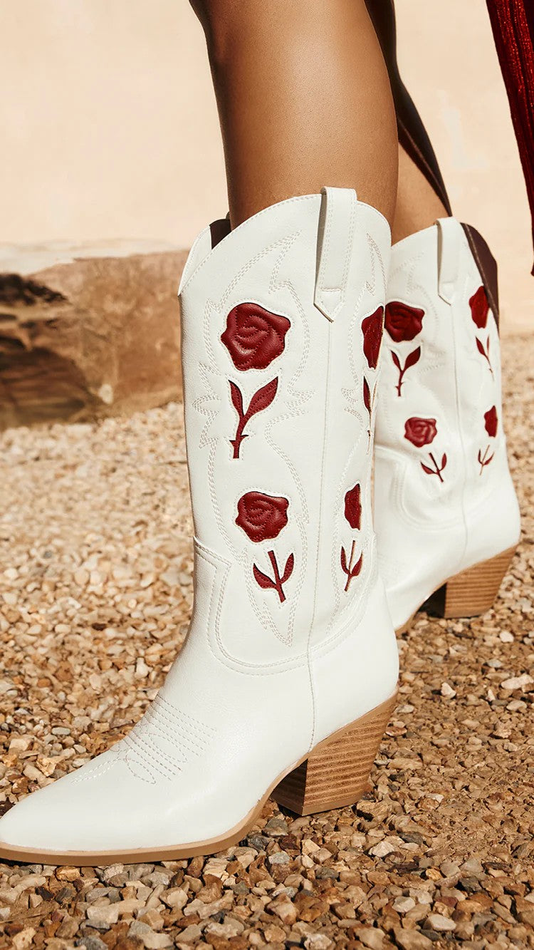 Arden Boots - Women's White Garnet Leather Ankle Boots for Casual & Dressy Outfits | Comfortable & Stylish Fall & Winter Footwear