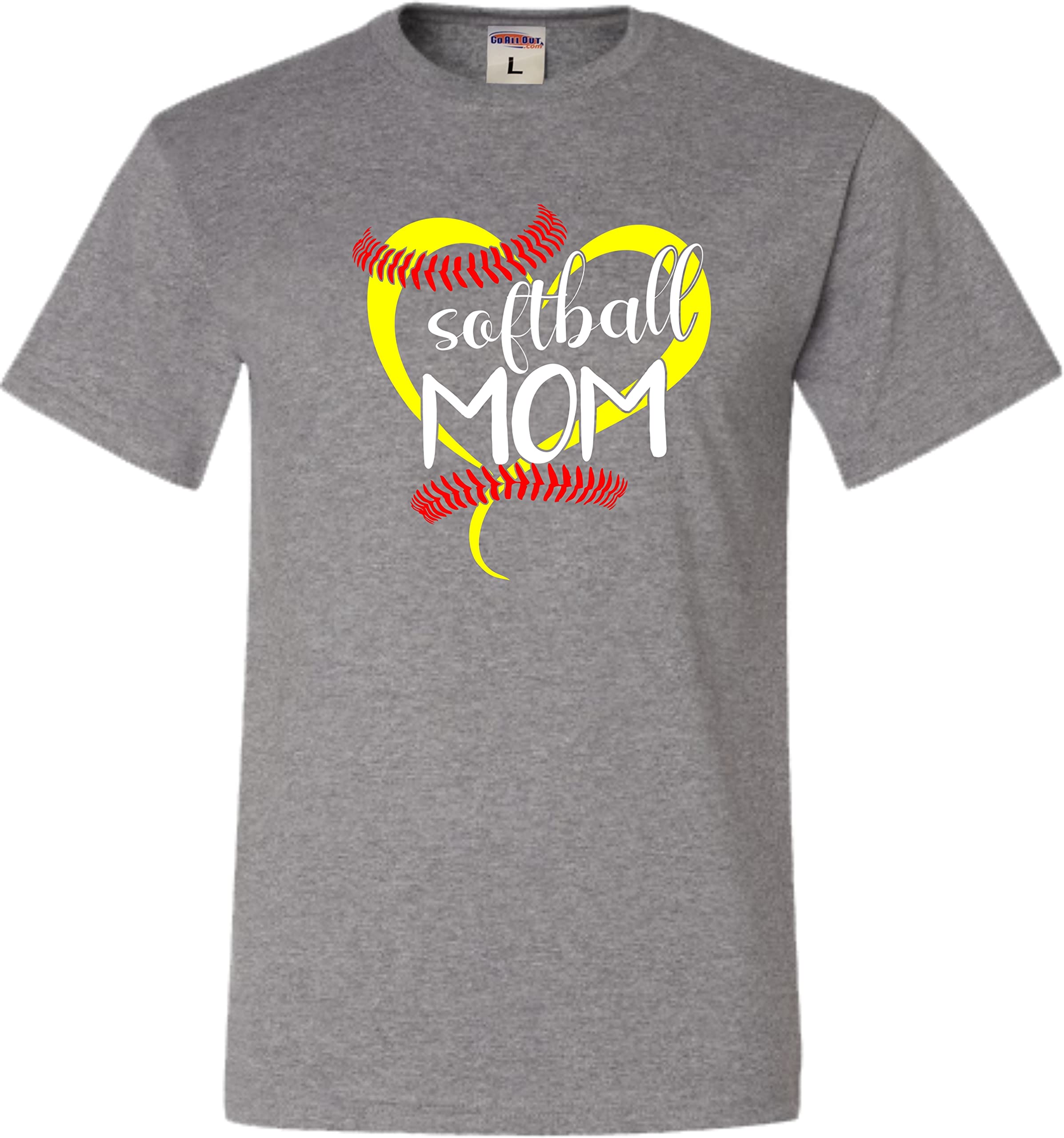 Go All Out Adult Softball Mom T-Shirt - Funny Mother's Day Gift for Baseball Moms - Perfect for Games, Practice & Team Spirit