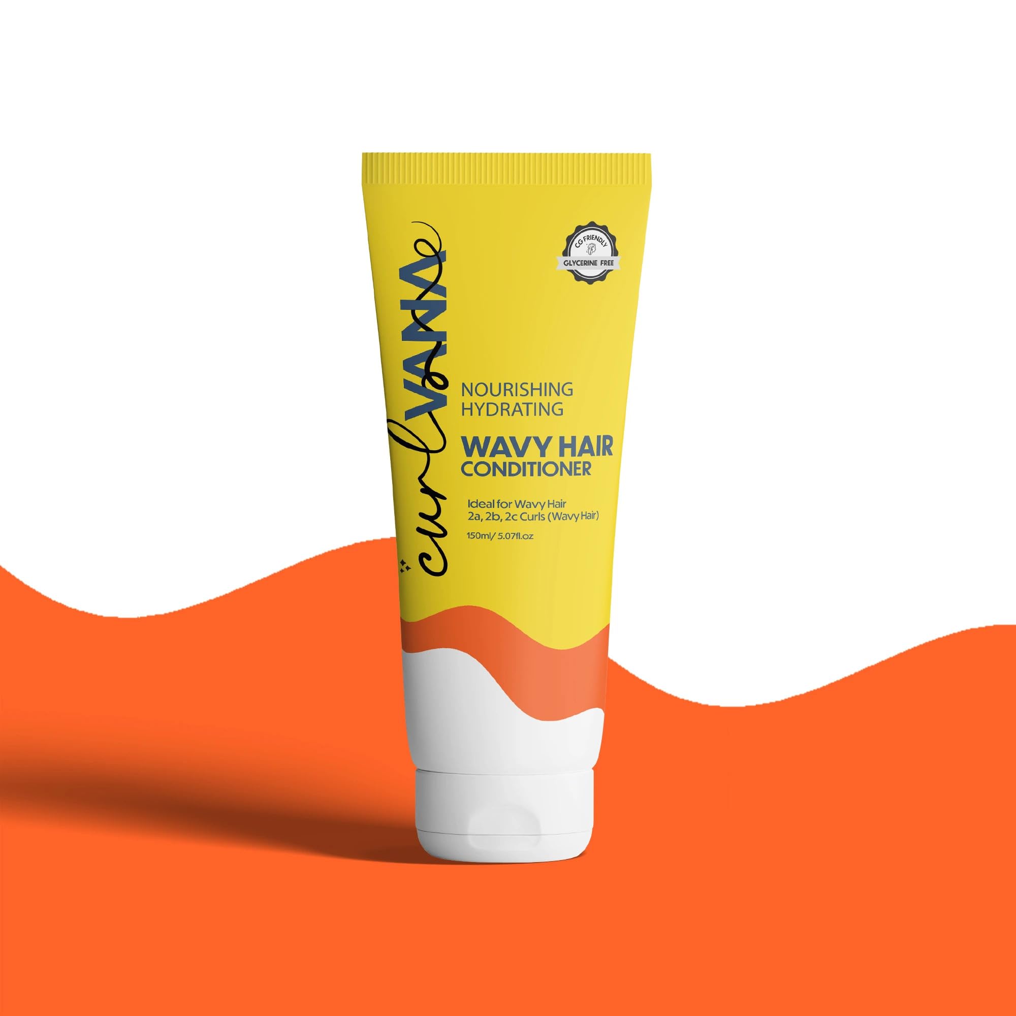 **Curlvana Hydrating Wavy Hair Conditioner for Curly Hair - Frizz Control, Volume & Shine | Wave Enhancement for 2A 2B 2C Curls | Men & Women | 150ml | Perfect for Daily Use & Salon Styling**
