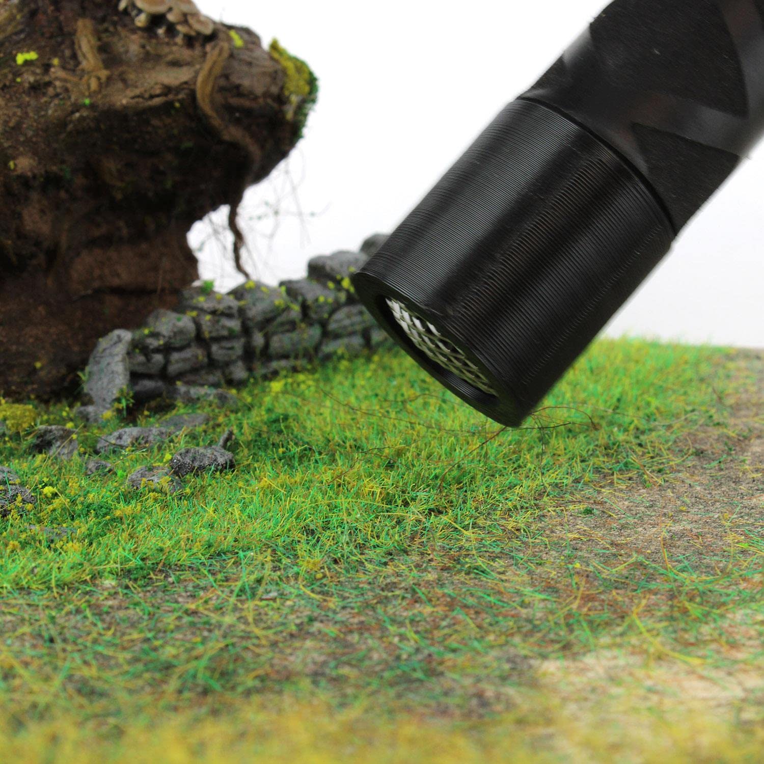 WWScenics Pro Grass Detailer Static Grass Applicator Starter Kit - Model Railway Scenery, Diorama & Flocking Tool for Realistic Grass Effects - Perfect for Train Sets, Wargaming & Miniature Landscapes