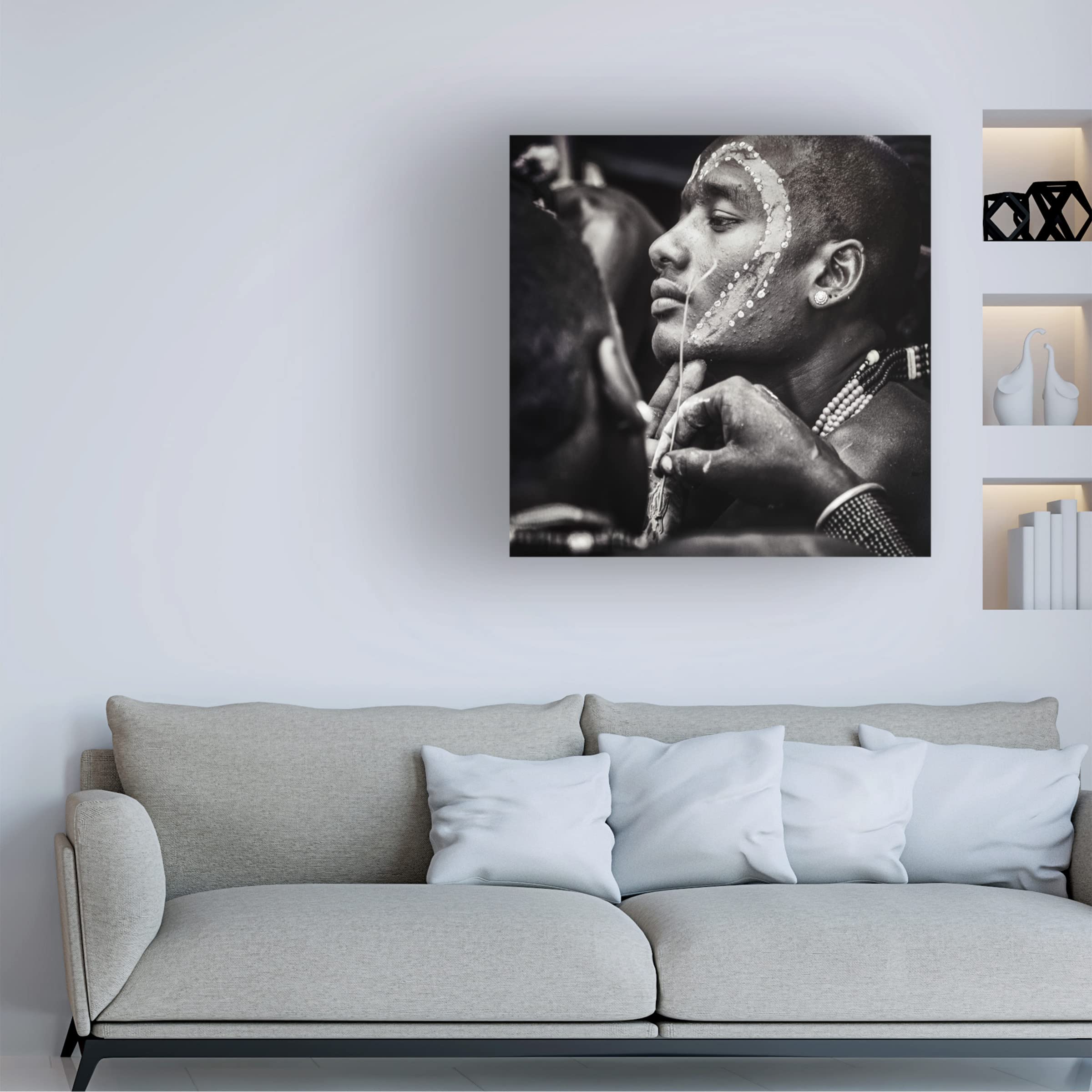Piet Flour 'Preparations For The Bull Jumping' Canvas Wall Art Print - Modern Abstract Painting for Living Room, Bedroom & Office Decor | Trademark Fine Art Collection