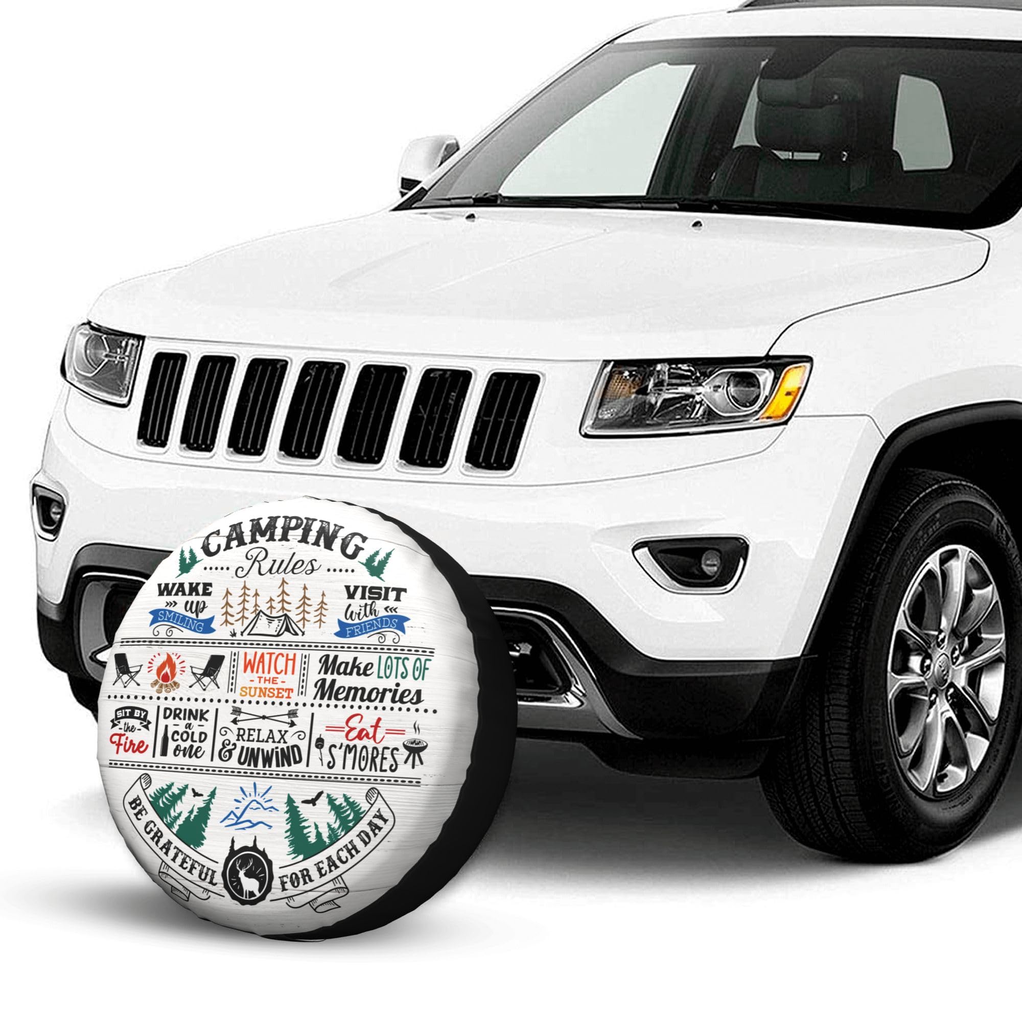 Universal 14 Inch Weatherproof RV Spare Tire Cover - Camper, Trailer, SUV & Truck Wheel Protector for Outdoor Travel & Camping Adventures