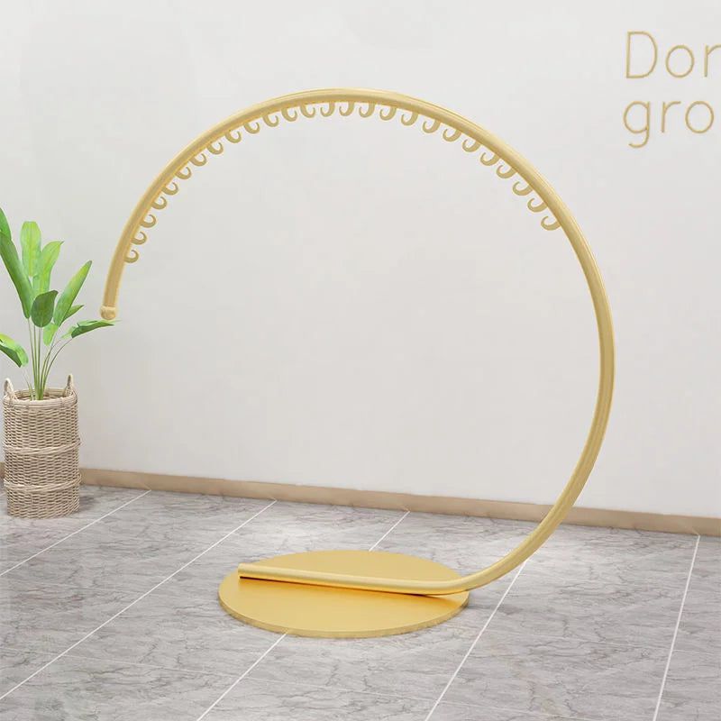 Sturdy Wrought Iron Circular Coat Rack - Freestanding Entryway Organizer for Hats, Jackets & Bags | Perfect for Hallway, Bedroom or Office Storage