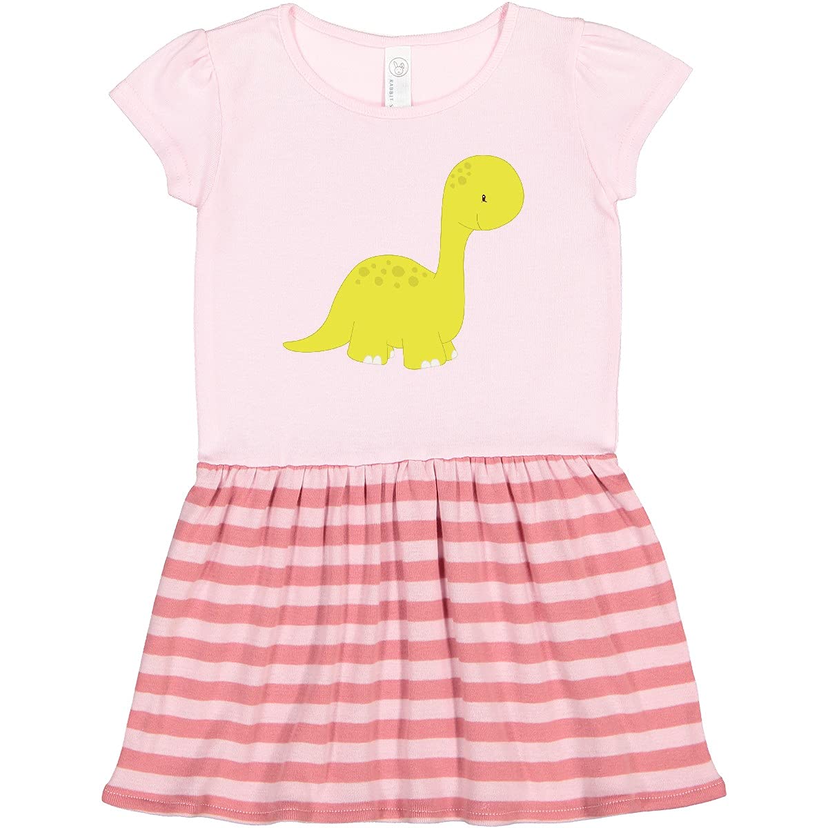 Inktastic Cute Dinosaur Print Toddler Dress - Baby Dino & Brontosaurus Outfit for Girls & Boys | Perfect for Playdates, Birthday Parties & Everyday Wear