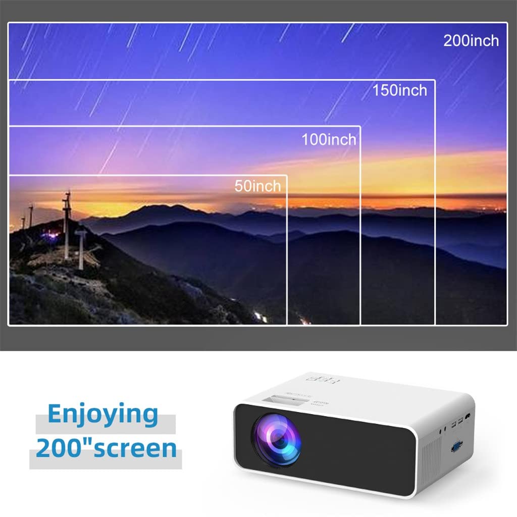QUYNAGER E460 Mini LED Projector - Portable Movie Projector for iPhone, Android, USB, HDMI | Home Theater, Outdoor Camping, Gaming, Presentations (Black)