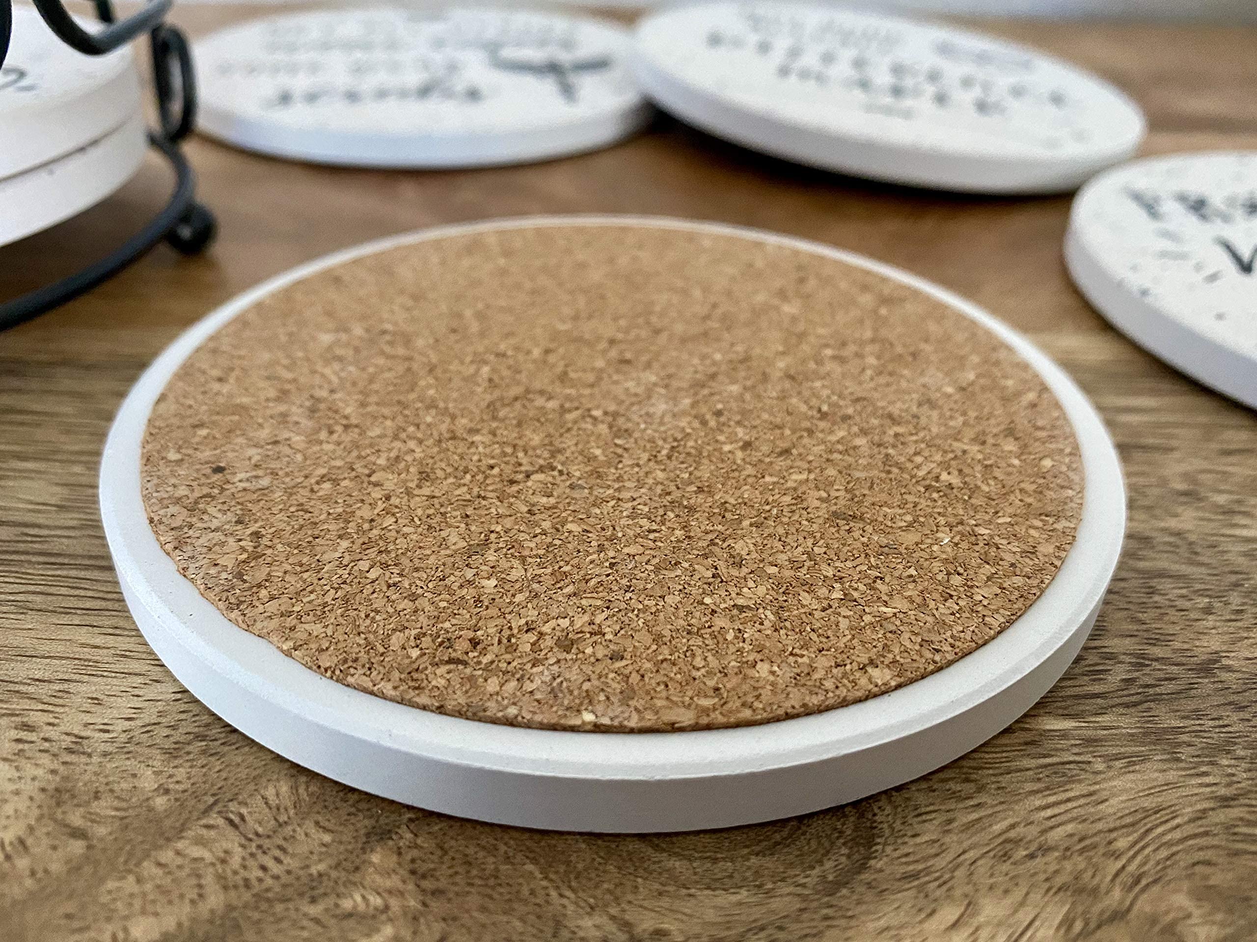 Absorbent Ceramic Coasters with Cork Base - Perfect Nurse, Doctor & Medical Gifts for Women & Men | Stainless Steel Double Walled Wine & Coffee Tumbler - Ideal for Hospitals, Clinics & Home Use