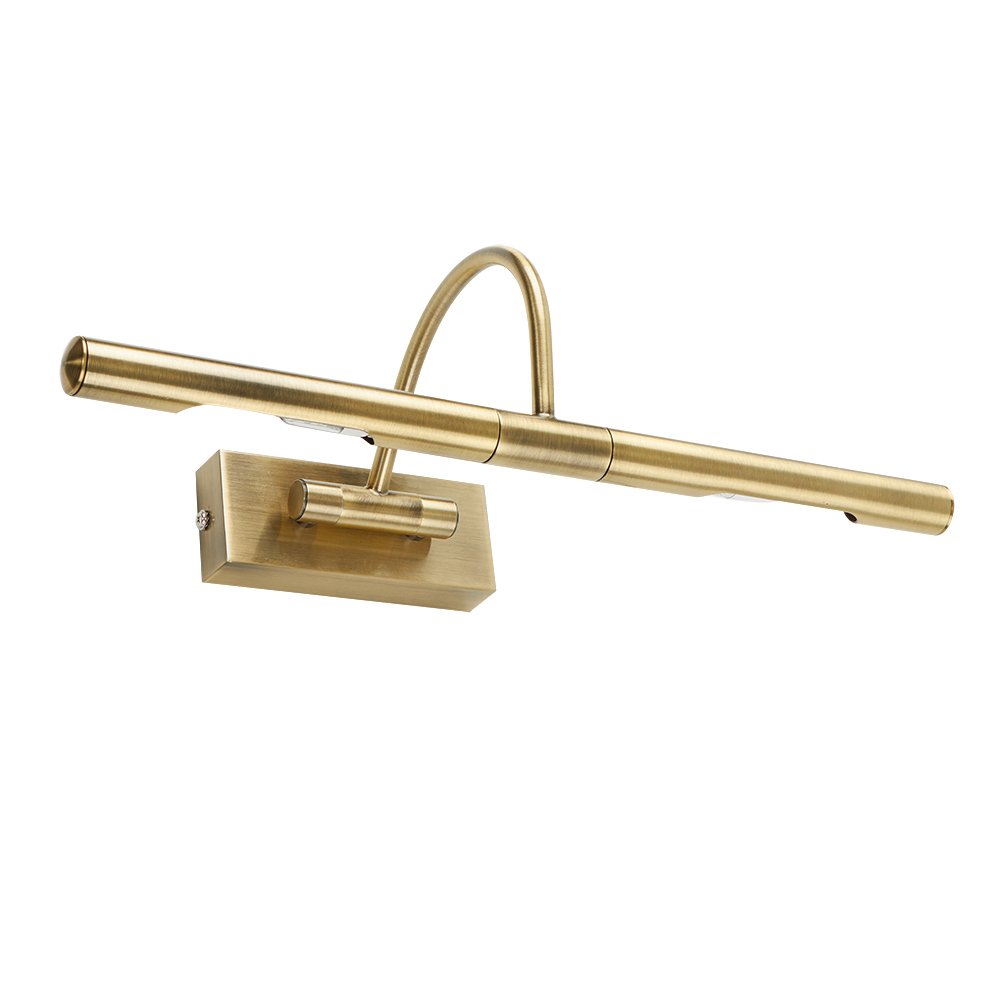 MiniSun Modern Adjustable Antique Brass Wall Sconce - Twin Picture Light for Living Room, Bedroom & Hallway - Plug-in Wall Lamp for Home Decor & Art Display