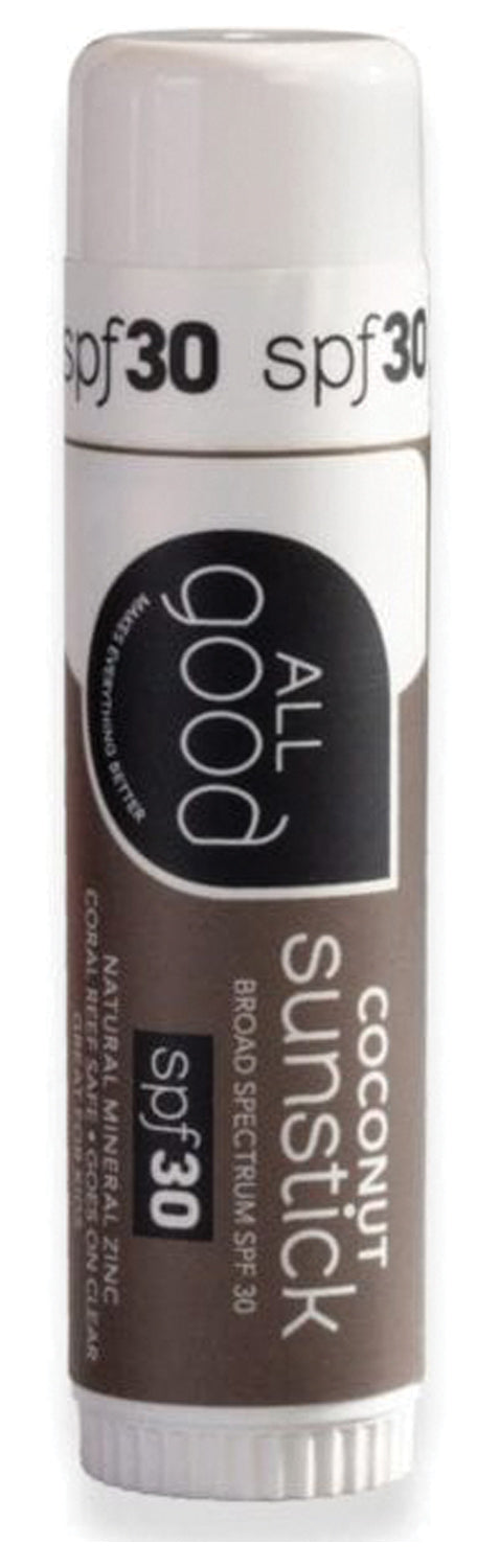 All Good Herbs Sunstick Coconut SPF 30 Natural Sunscreen Stick | Broad Spectrum UVA/UVB Protection | Water-Resistant & Reef-Safe | Perfect for Beach, Hiking & Outdoor Activities